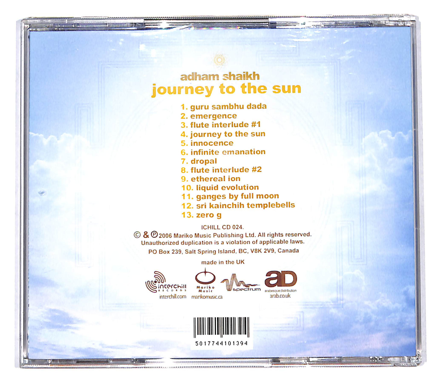 EBOND Adham Shaikh - Journey To The Sun CD CB055326