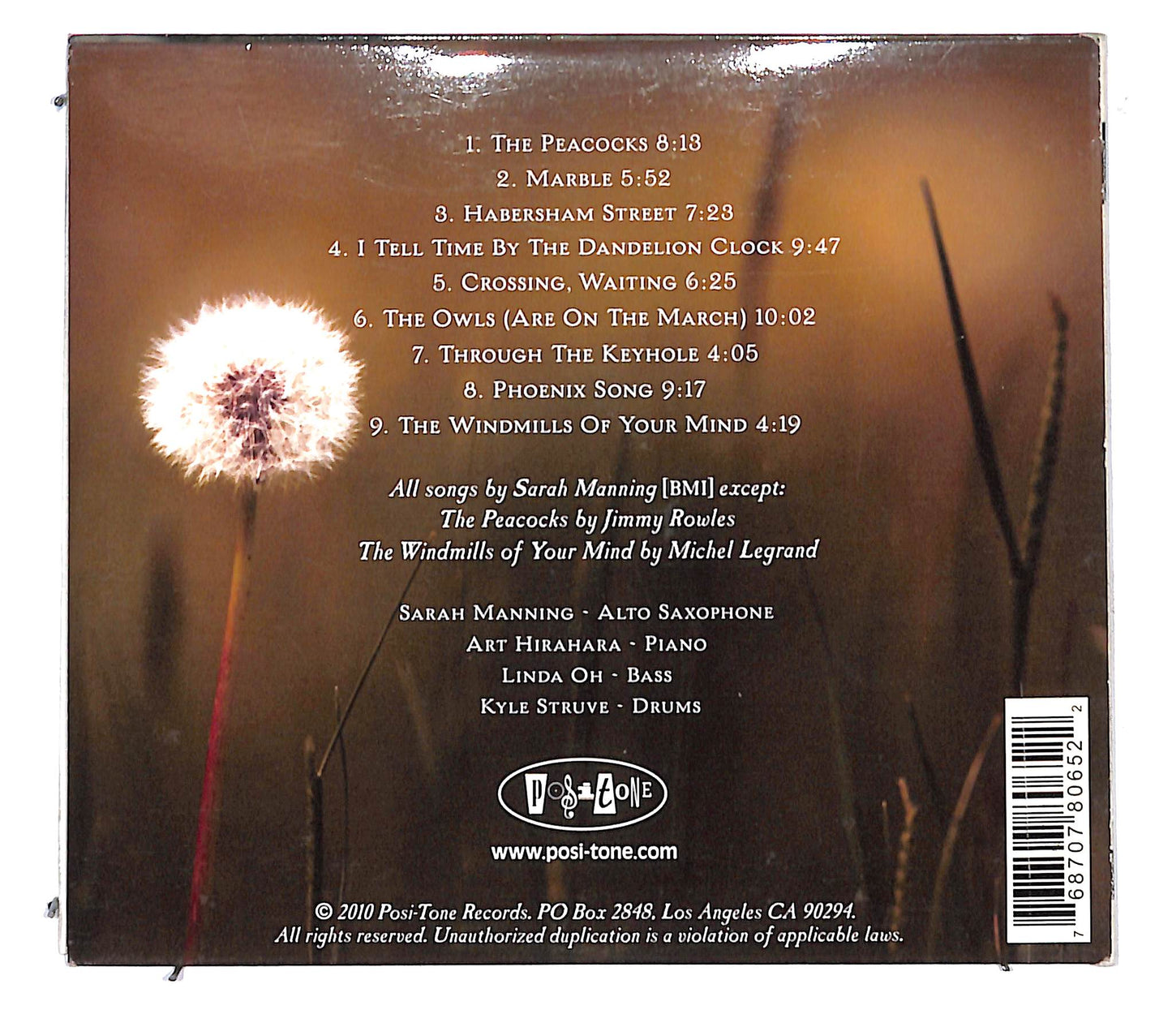 EBOND Sarah Manning - Dandelion Clock CD CB055350
