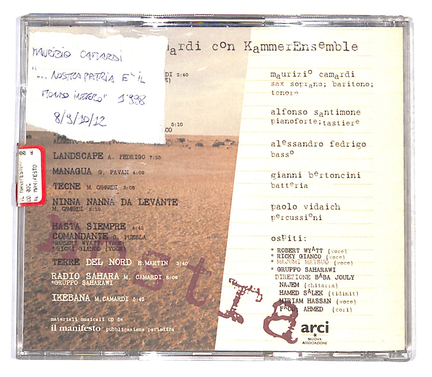 EBOND Maurizio Camardi - Nostra Patria Il Mondo Intero CD CB058354