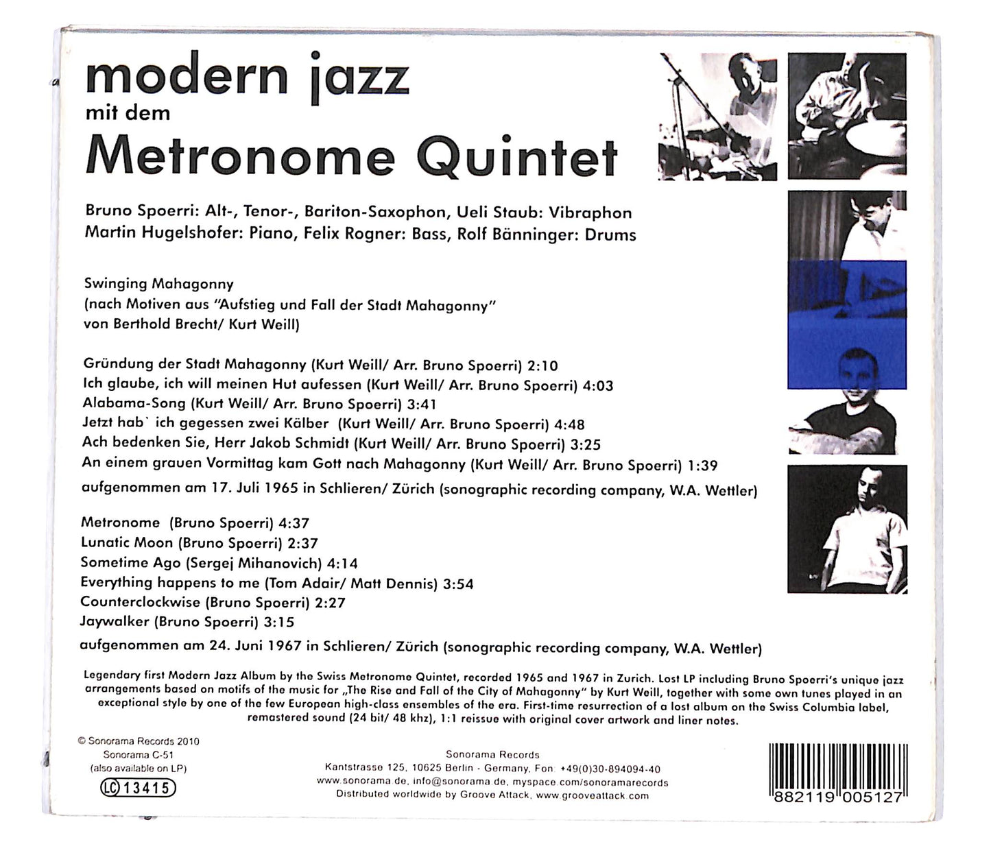 EBOND The Metronome Quintet - Plays Swinging Mahogany... CD CB058558