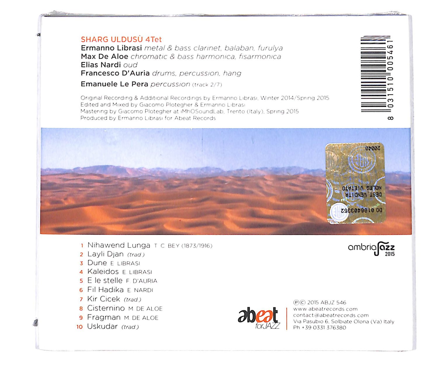 EBOND Sharg Uldusu 4Tet - Dune DIGIPACK CD CB058572