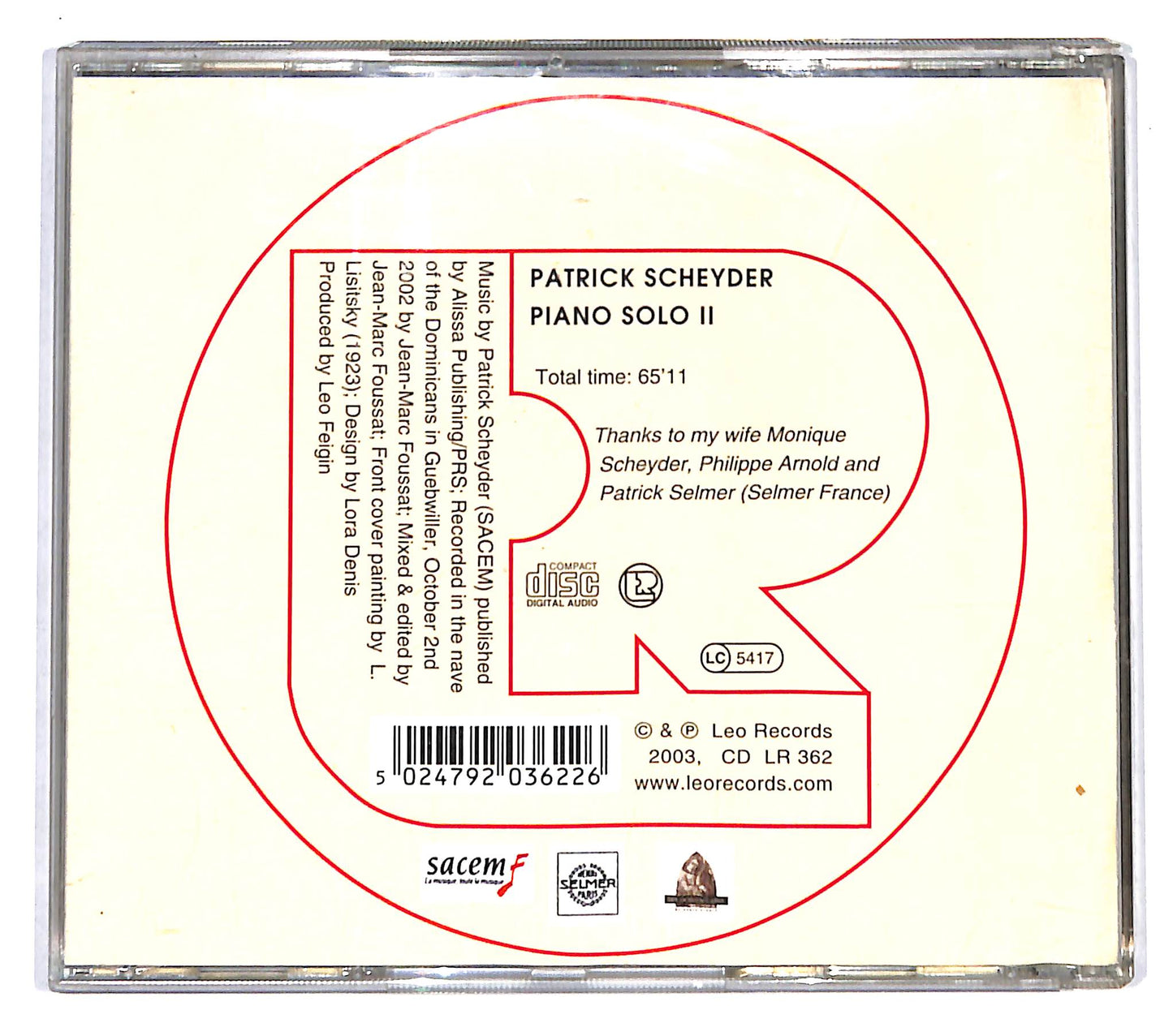 EBOND Patrick Scheyder - Solo Piano II CD CB060128
