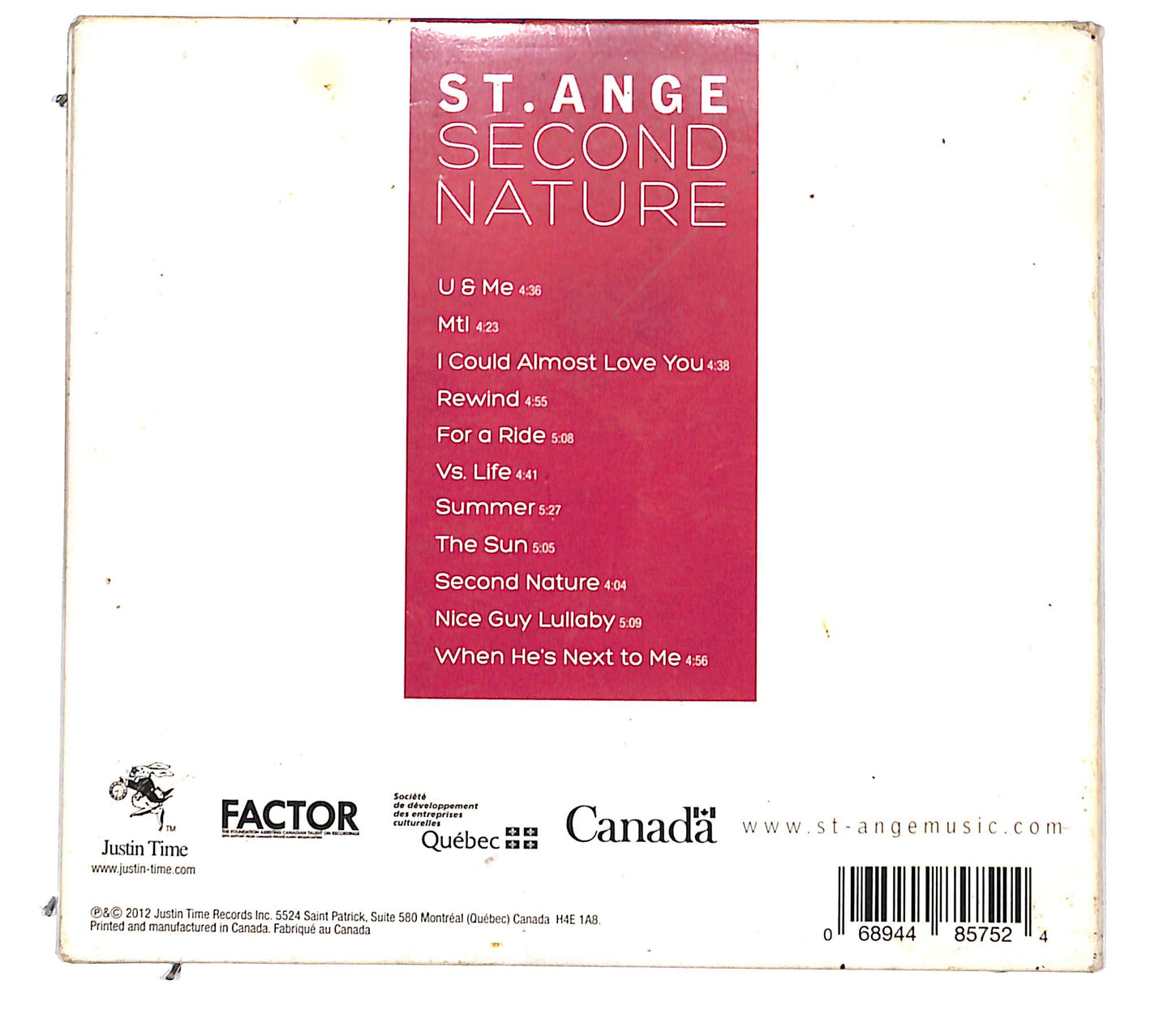 EBOND St. Ange - Second Nature DIGIPACK CD CB060235