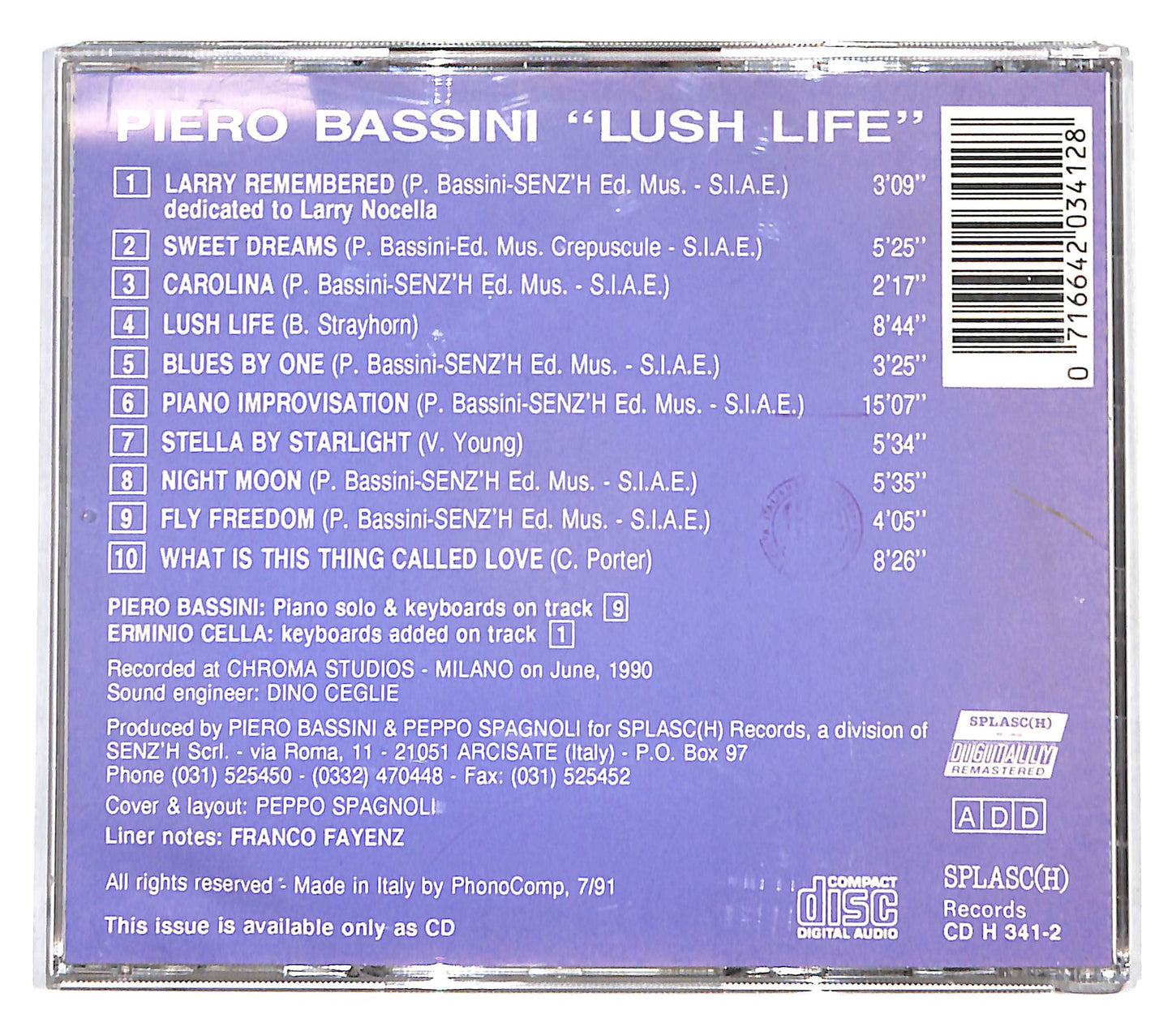 EBOND Piero Bassini - Lush Life CD CB060245