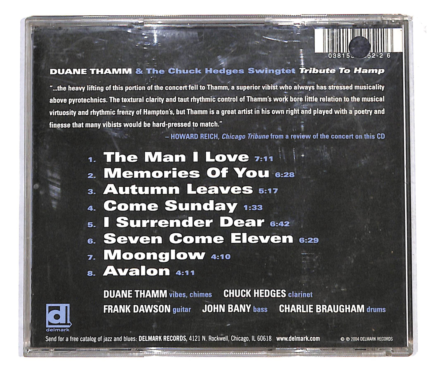 EBOND Duane Thamm & The Chuck Hedges Swingtet - Tribute To Hamp CD CB060446