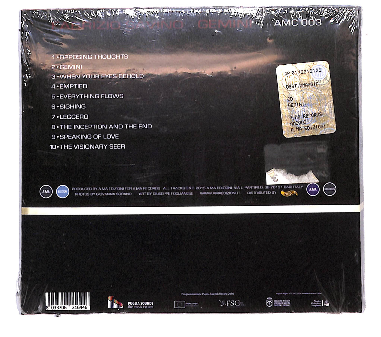 EBOND Fabrizio Savino - Gemini DIGIPACK CD CB061129