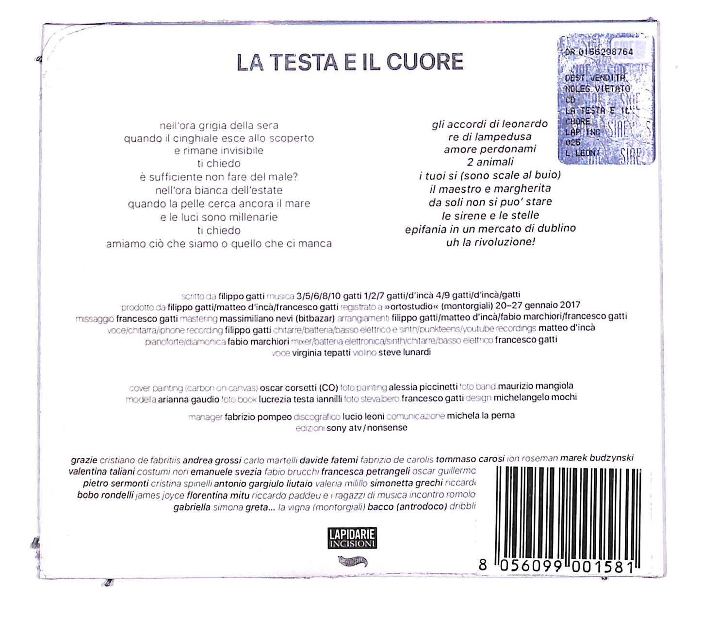 EBOND Filippo Gatti - La testa e il cuore CD CB061139