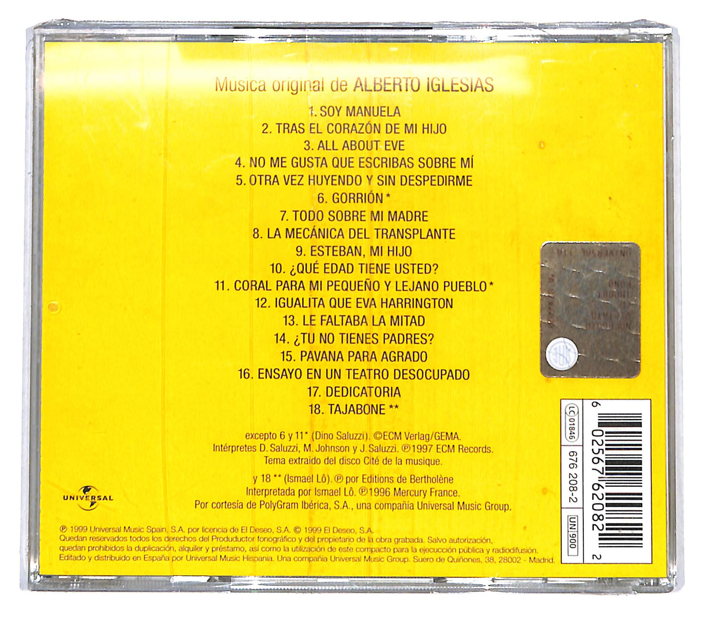 EBOND Alberto Iglesias - Todo Sobre Mi Madre CD CB061345