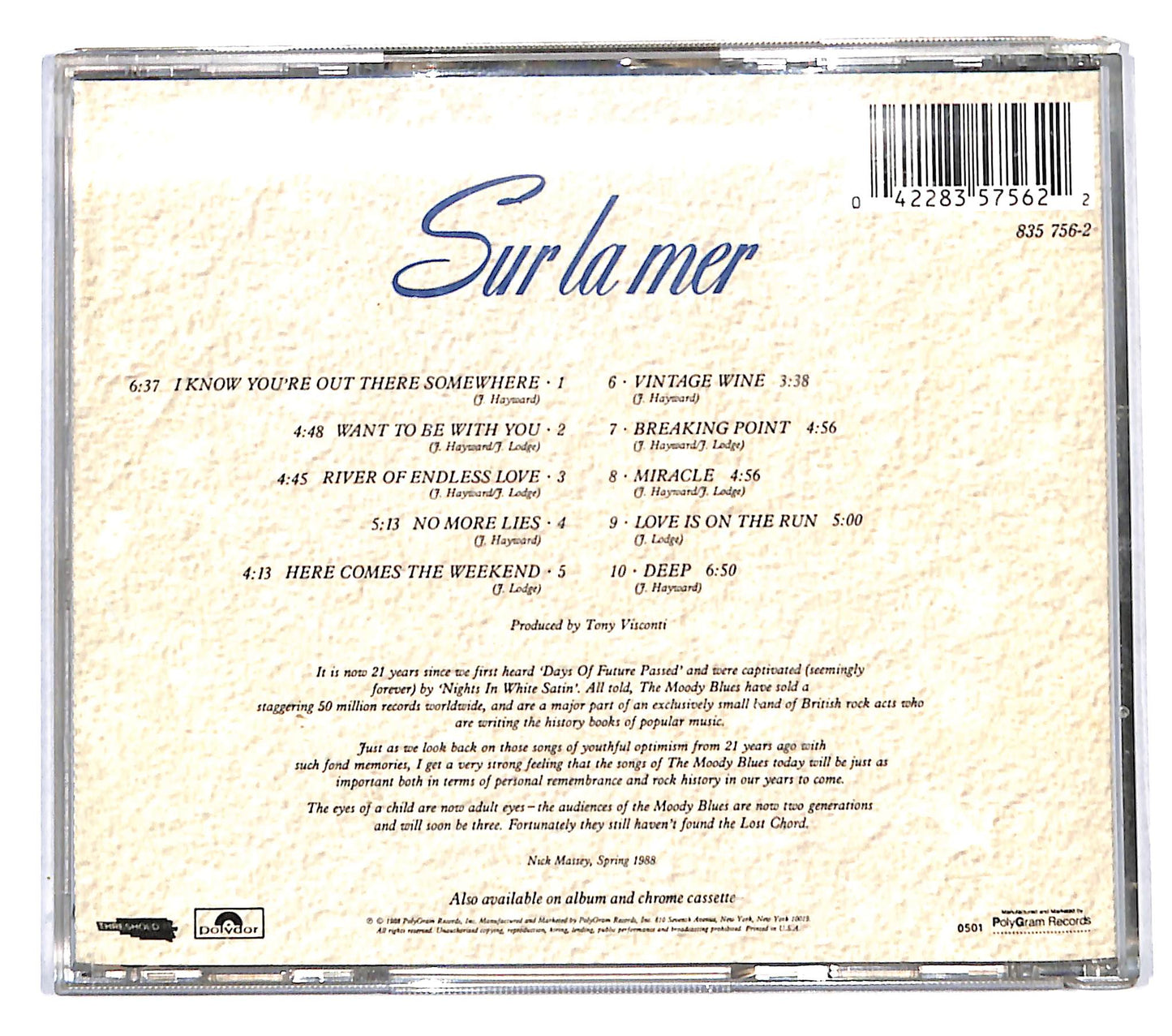 EBOND The Moody Blues - Sur La Mer CD CB061843