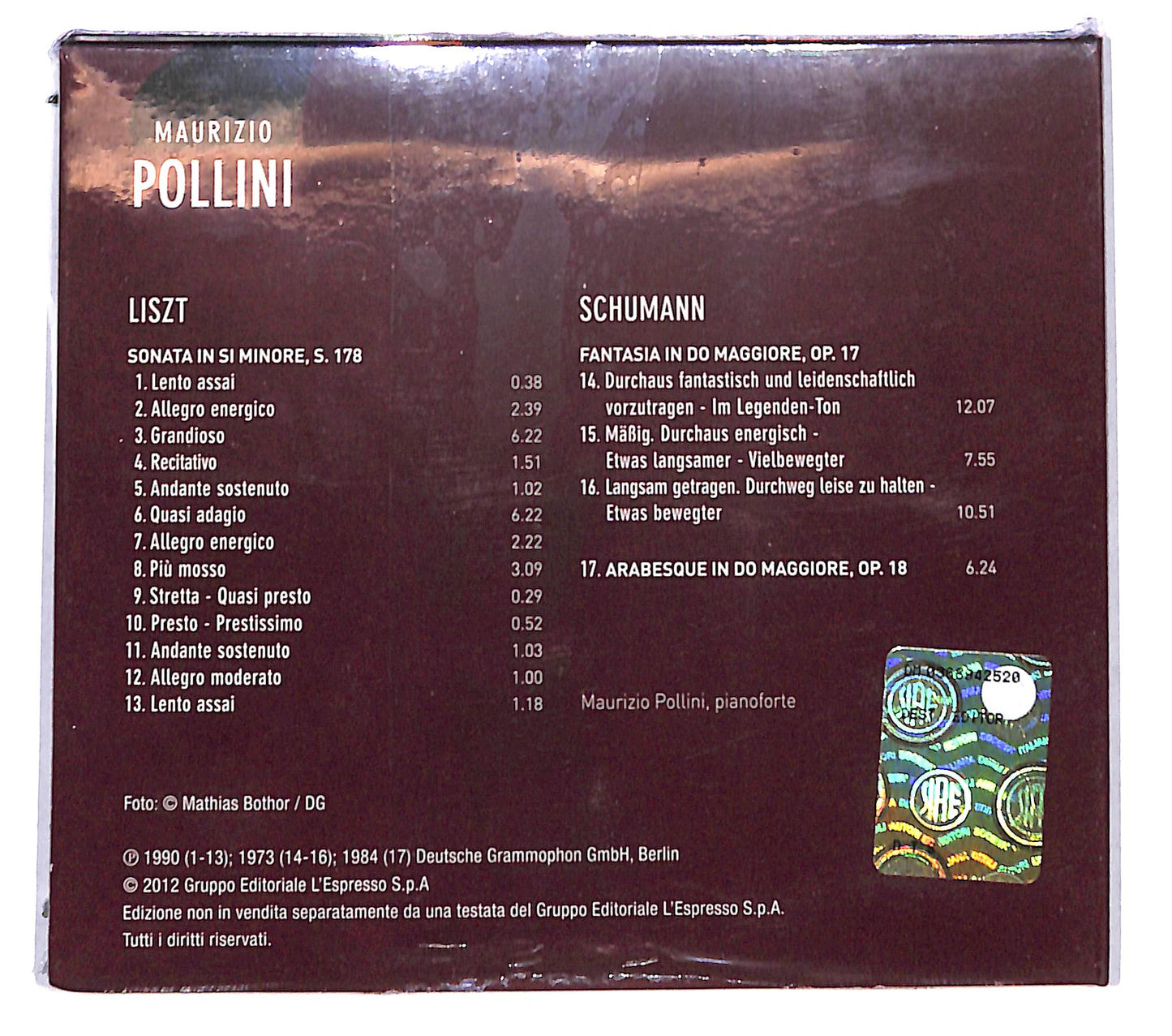 EBOND Maurizio Pollini - Liszt - Schumann CD CB062029