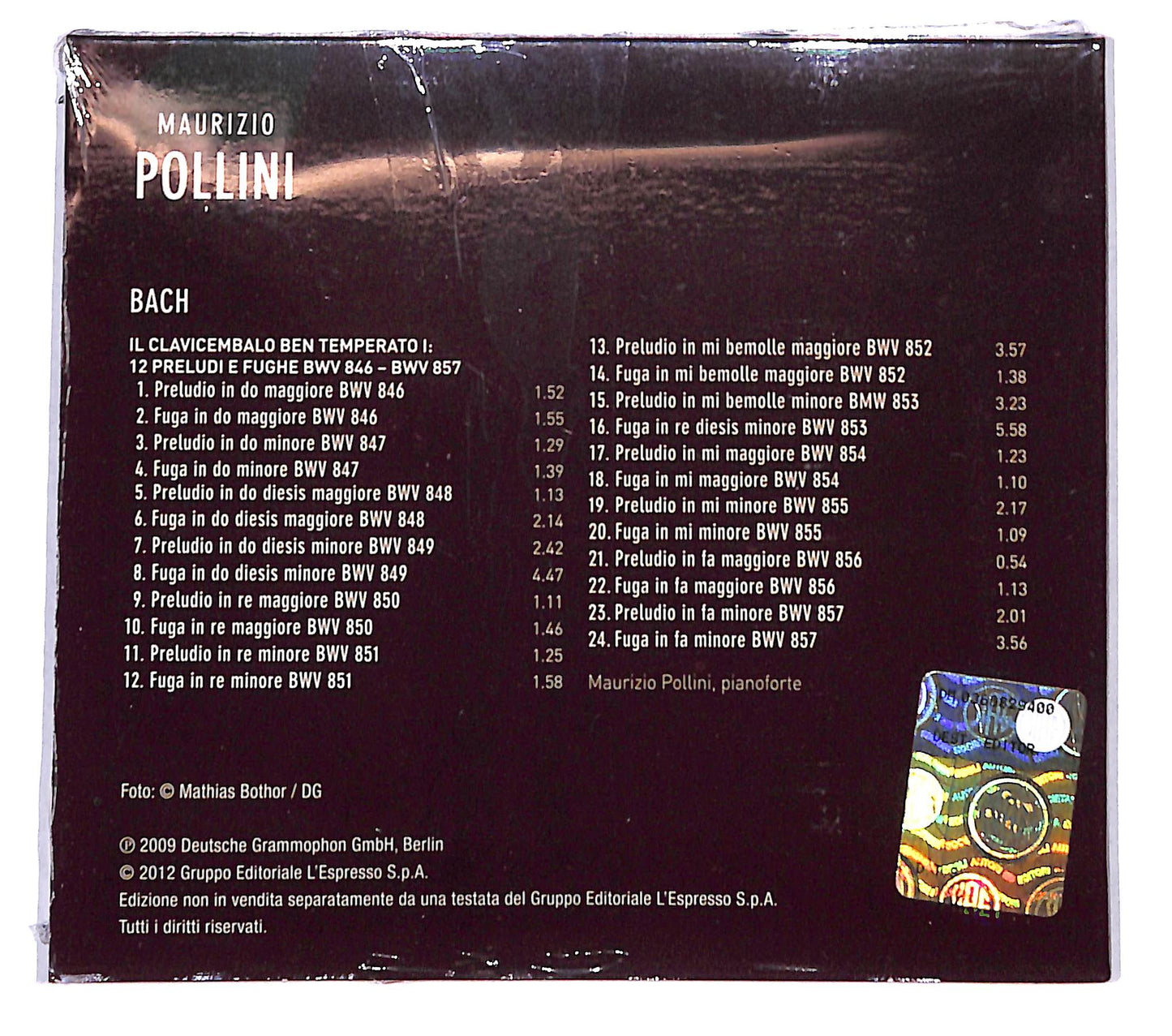 EBOND Maurizio Pollini - Bach vol.3 DIGIPACK EDITORIALE CD CB062030