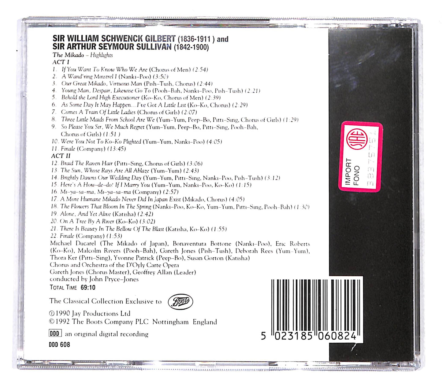EBOND Gilbert & Sullivan - The Mikado - Highlights CD CB062517