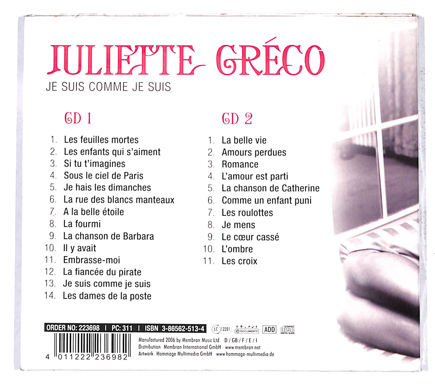 EBOND Juliette Greco - Je Suis Comme Je Suis DIGIPACK CD CB071503