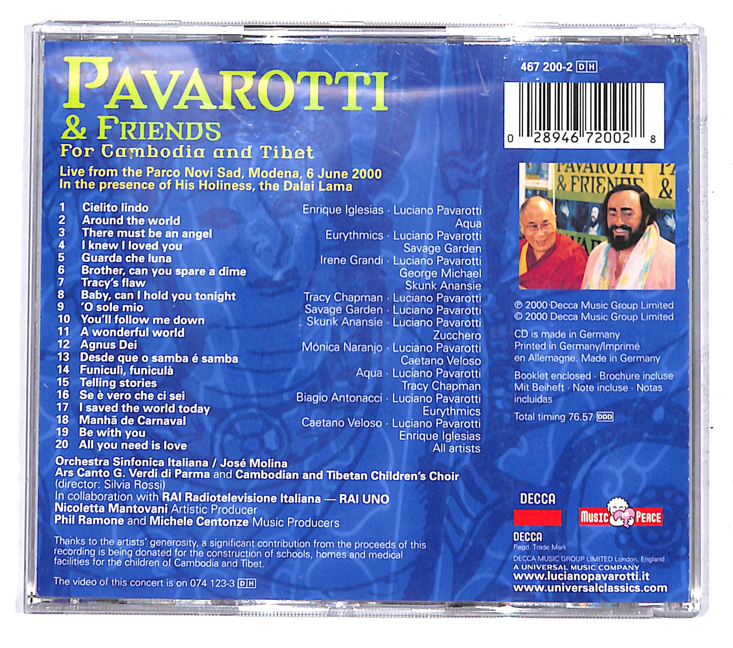 EBOND Pavarotti & Friends - For Cambodia And Tibet CD CB071527