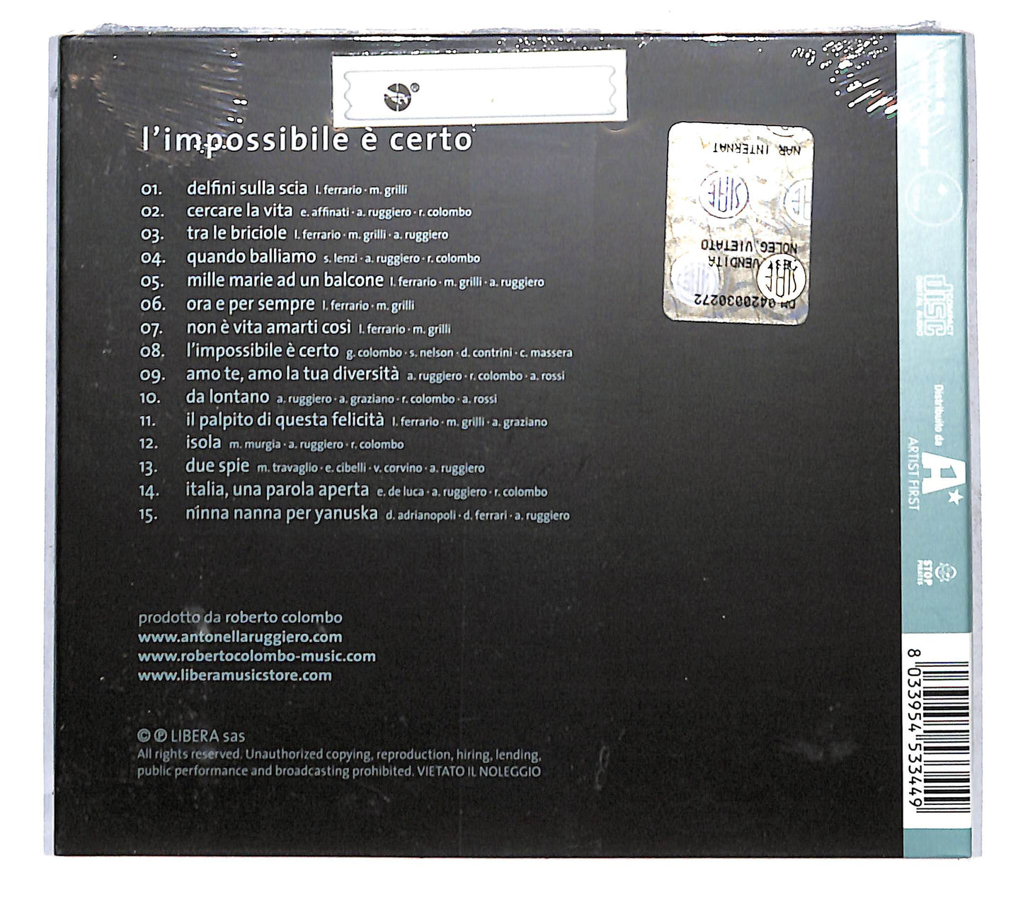 EBOND Antonella Ruggiero - L'Impossibile E Certo DIGIPACK CD CB073103
