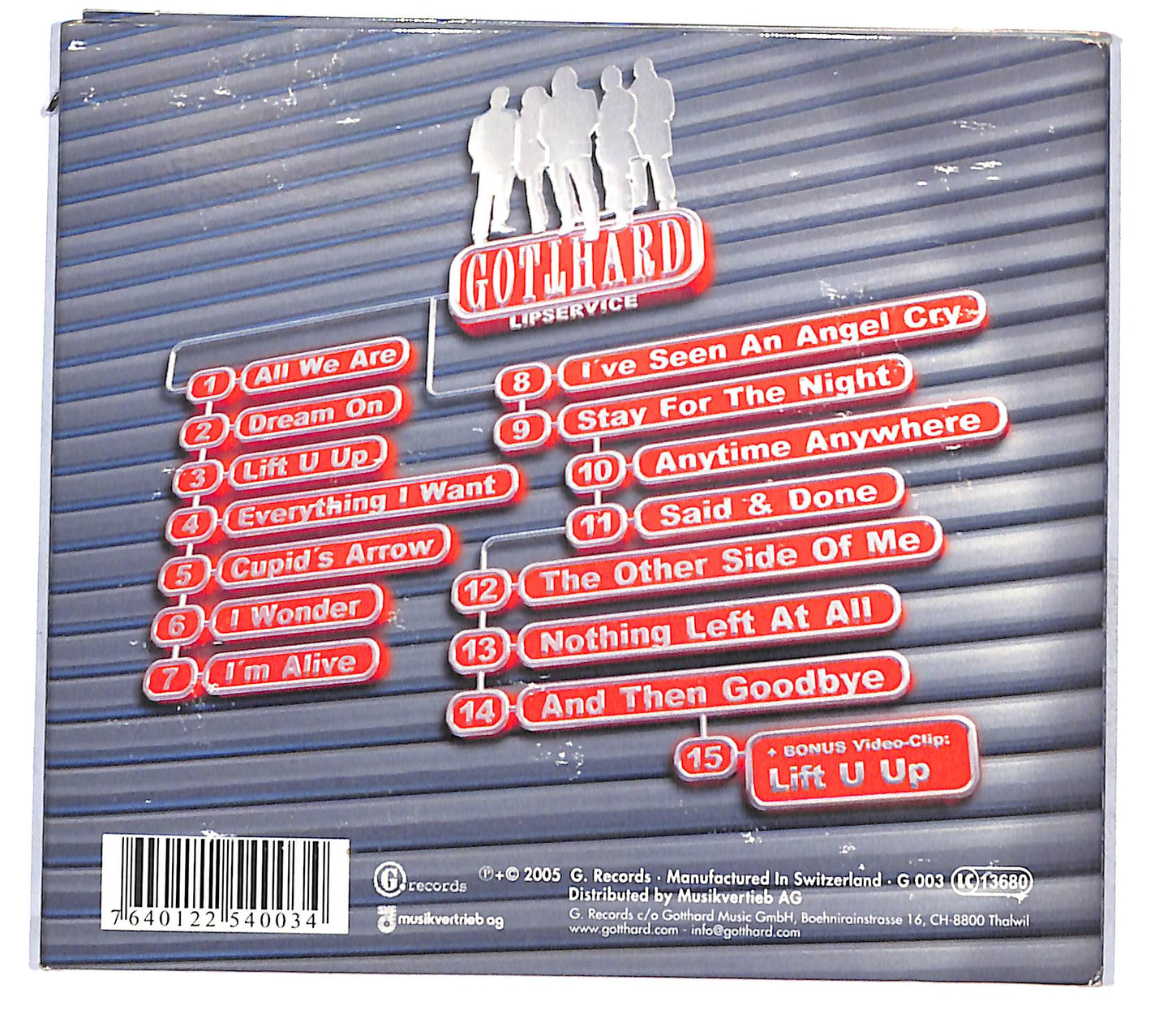 EBOND Gotthard - Lipservice DIGIPACK CD CB073126