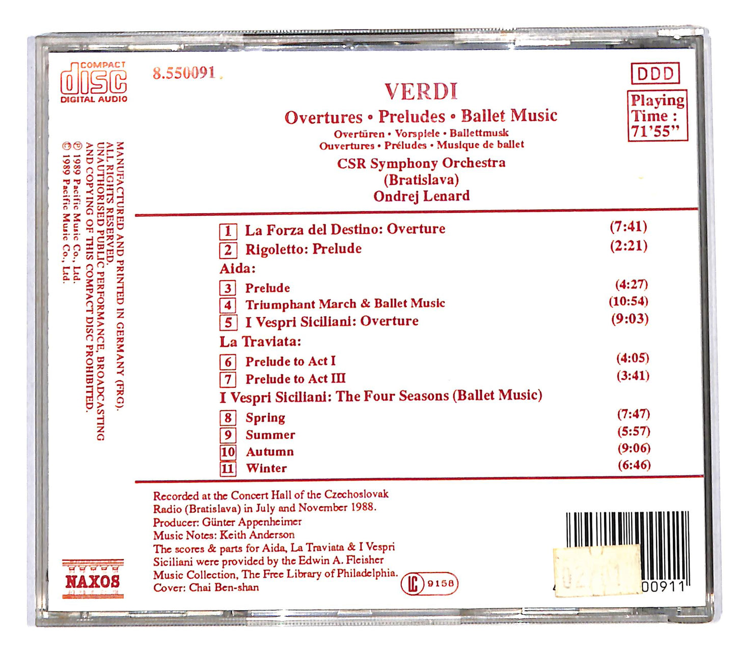 EBOND Verdi - Overtures - Preludes - Ballet Music CD CB073856