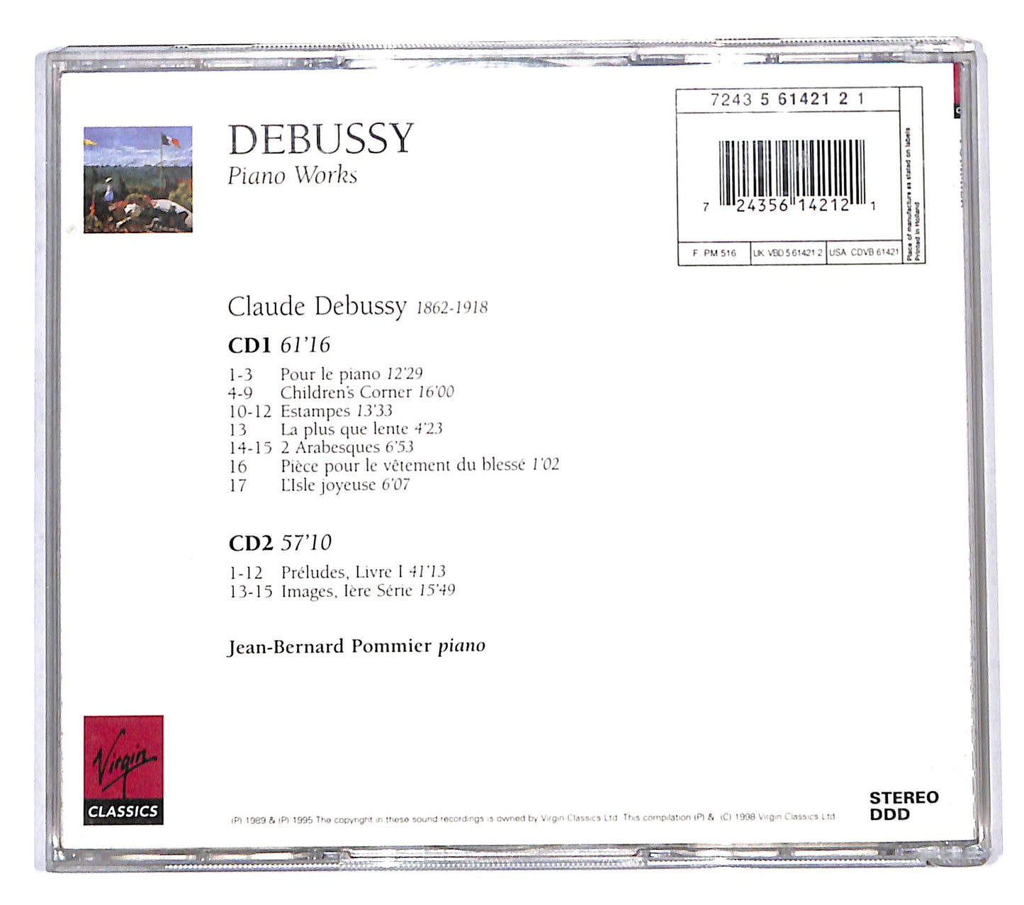 EBOND Jean-Bernard Pommier - Debussy Piano Works CD CB073857