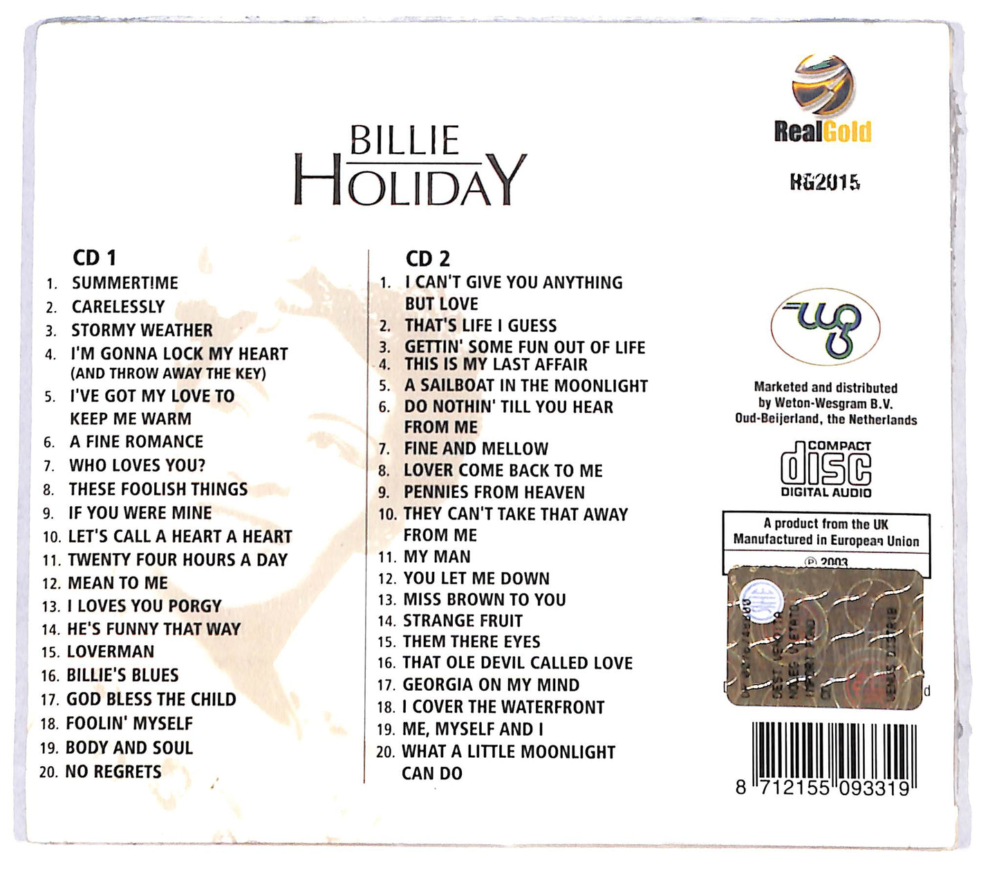EBOND Billie Holiday - Billie Holiday CD CB074522