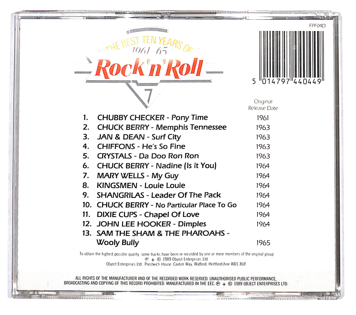 EBOND Various - The Best Ten Years Of Rock 'n' Roll 1961-65 CD CB074553