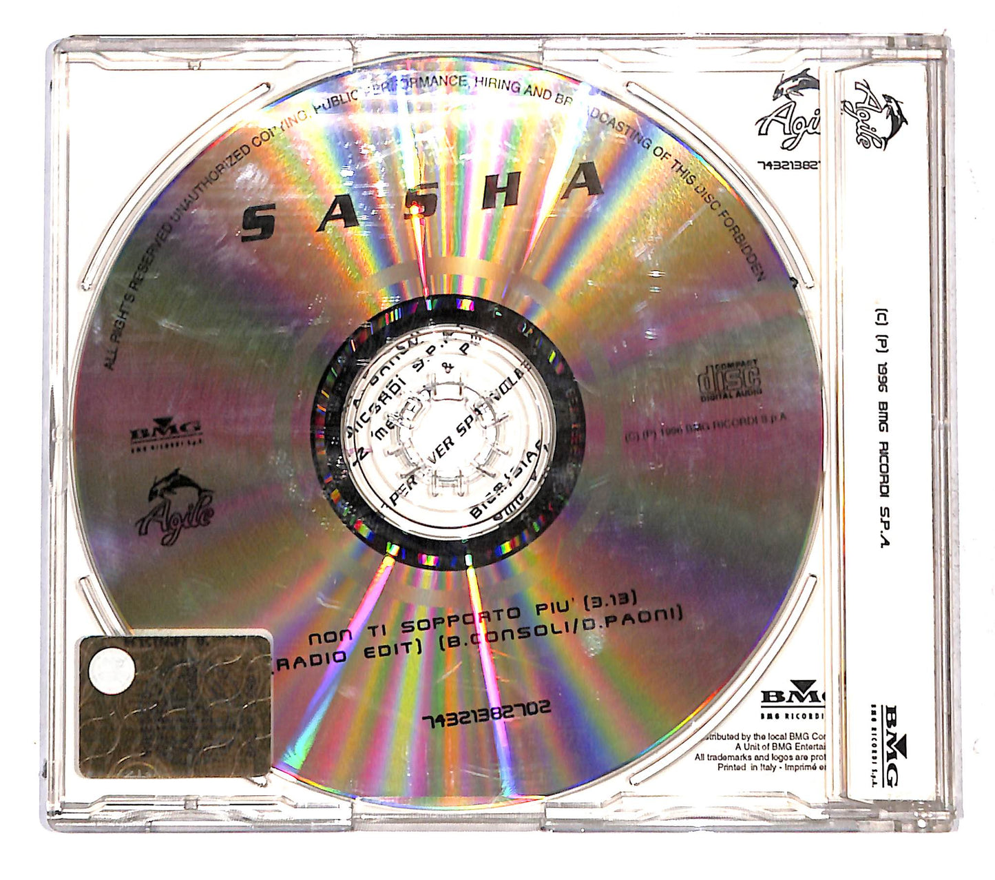 EBOND Sasha - Non Ti Sopporto Piu CD CB074922