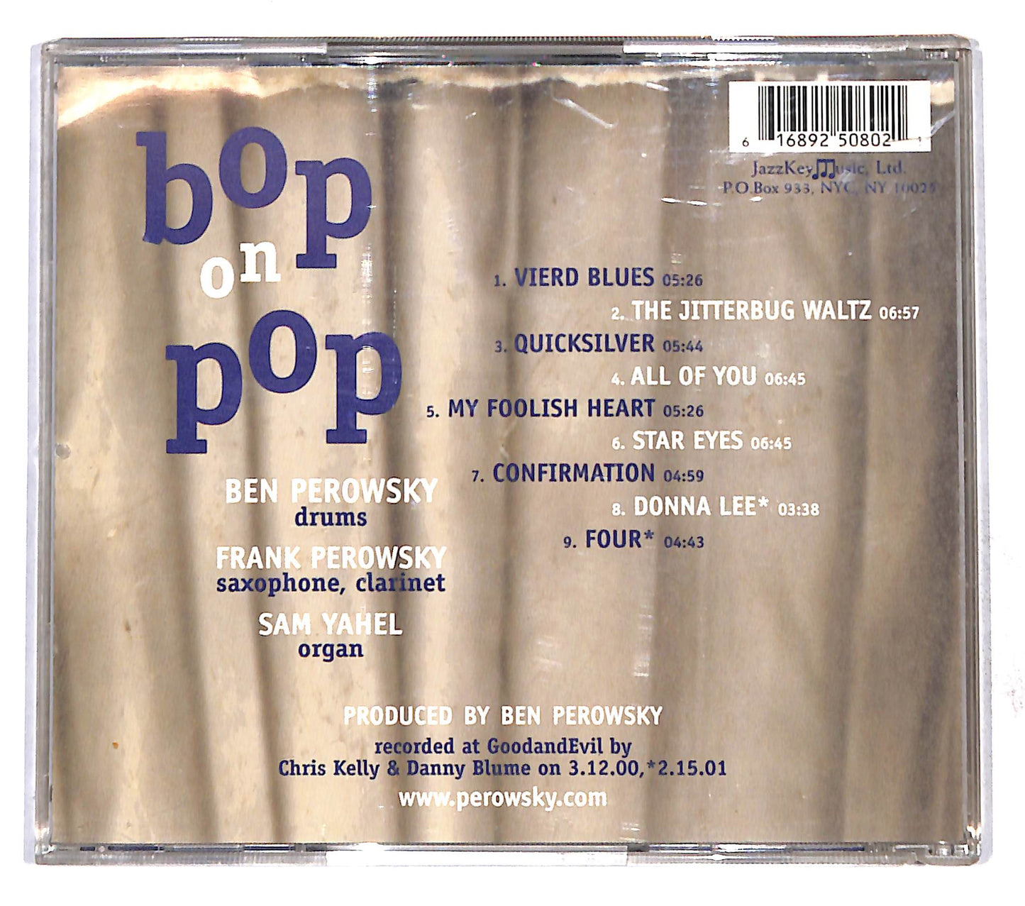 EBOND Ben Perowsky Frank Perowsky, Sam Yahel - Bop On Pop CD CB109733