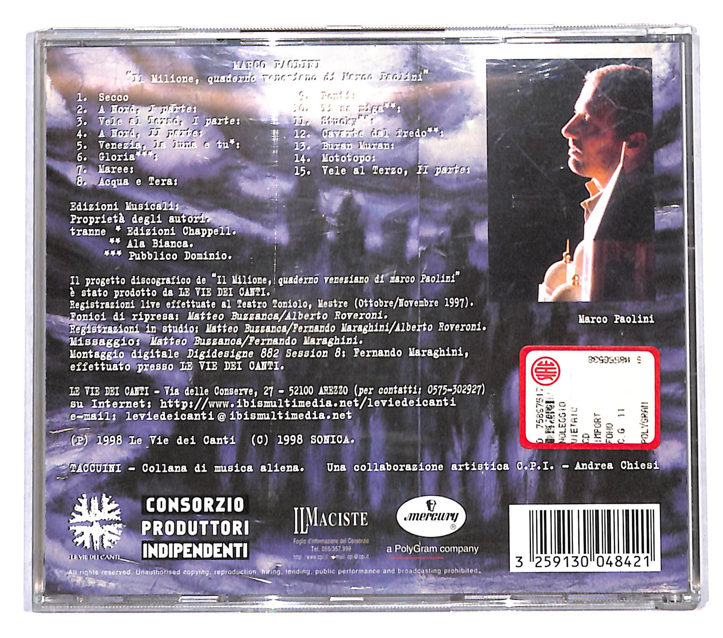 EBOND Marco Paolini - Il Milione Quaderno Veneziano Di Marco Paolini CD CB114048