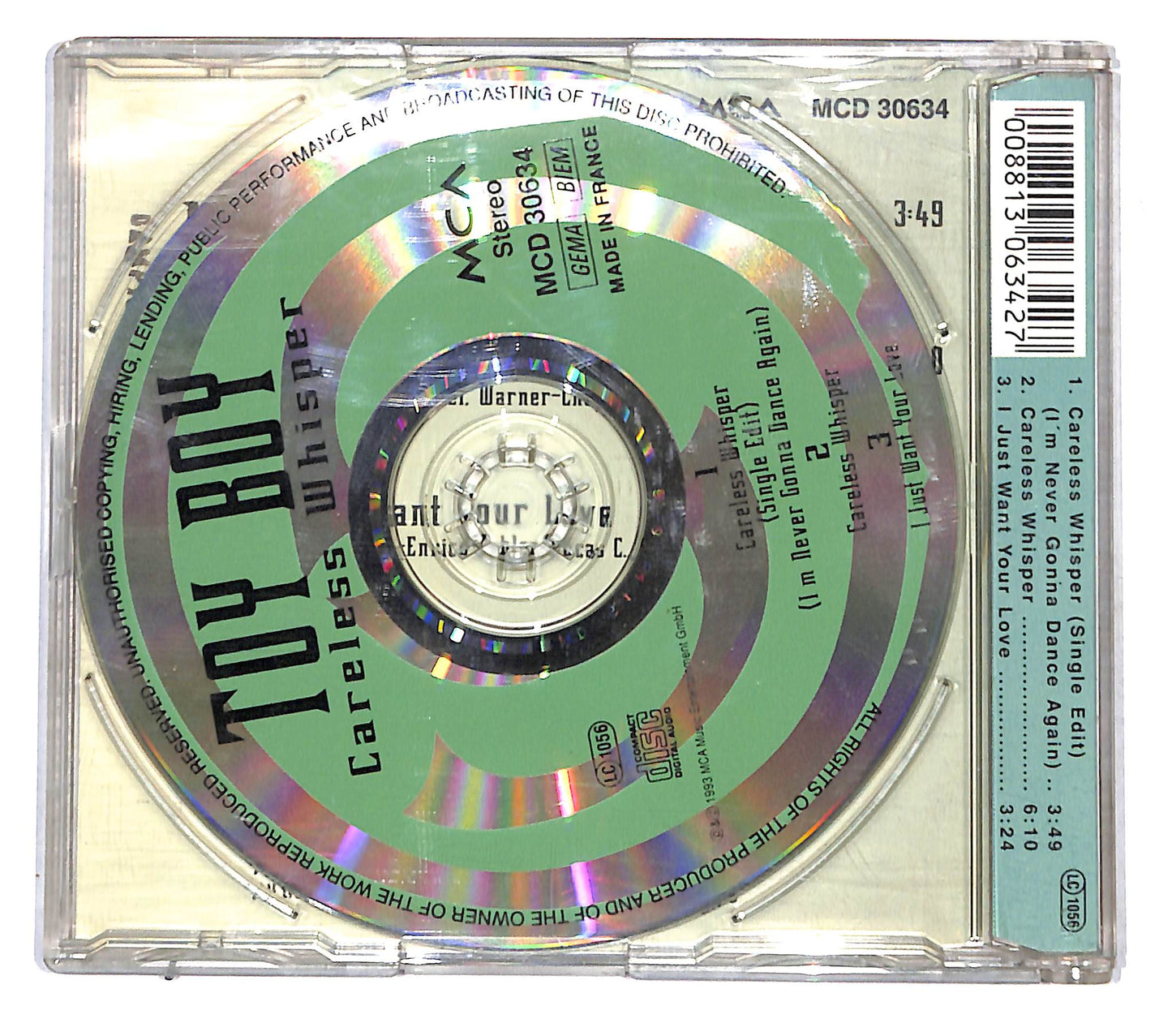 EBOND Toy Boy - Careless Whisper (I'm Never Gonna Dance Again) CD CB114243