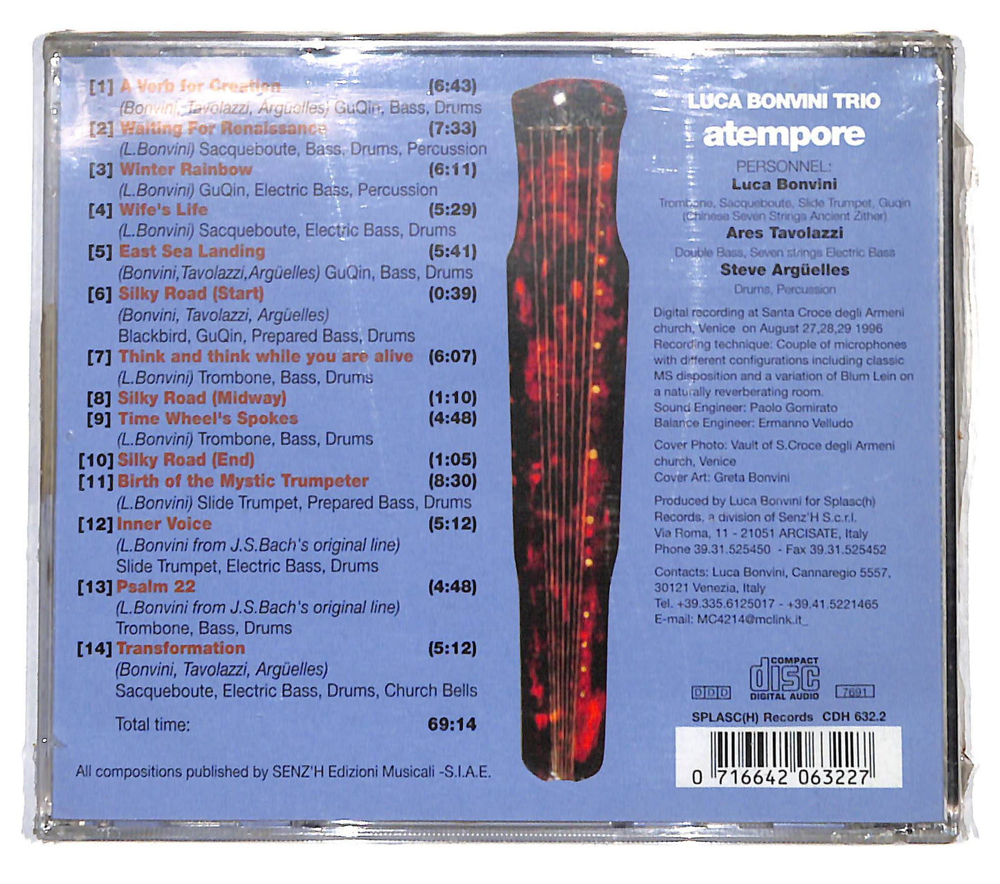 EBOND Luca Bonvini Trio - Atempore CD CB114251