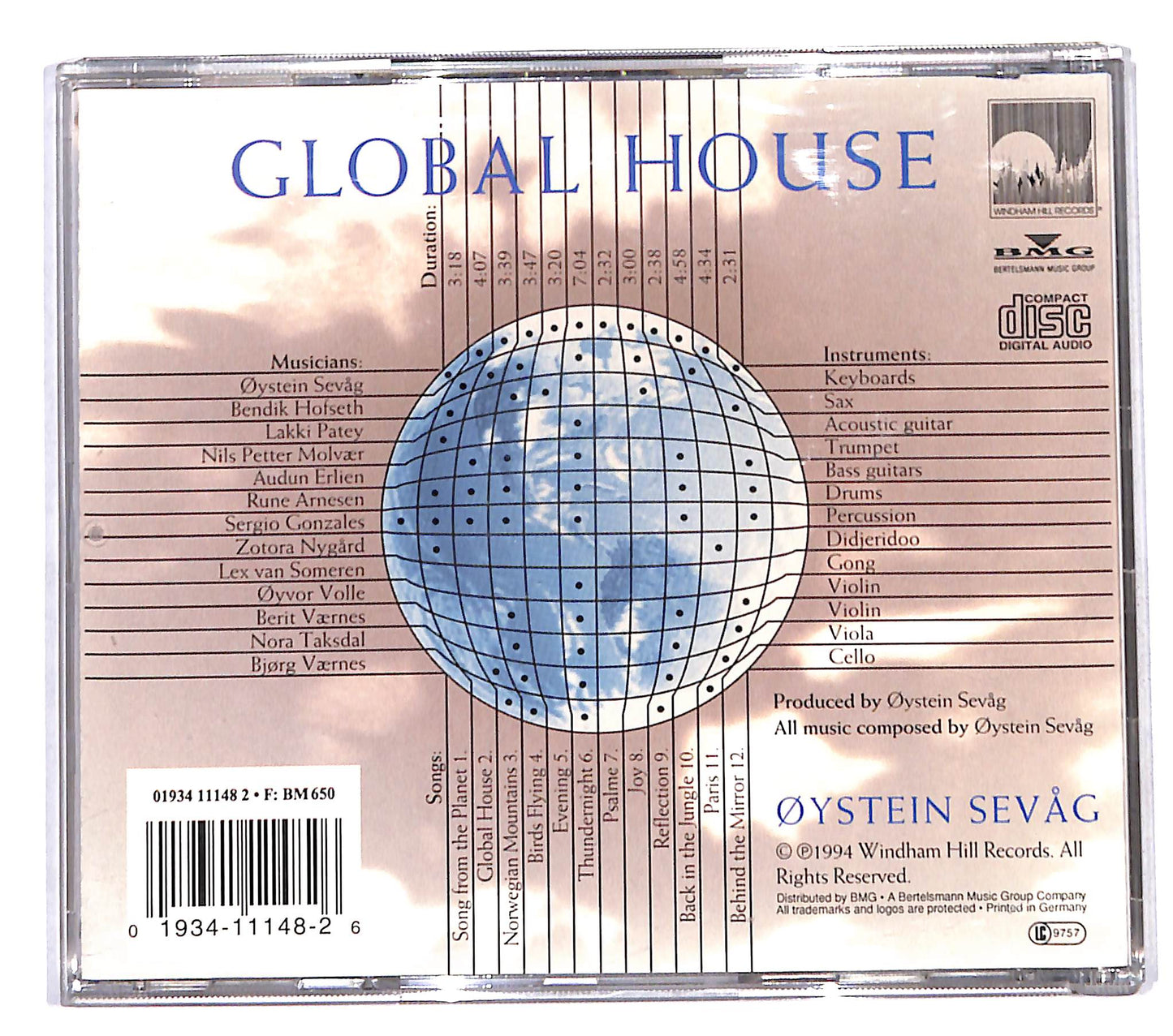 EBOND Oystein Sevag - Global House CD CB118147