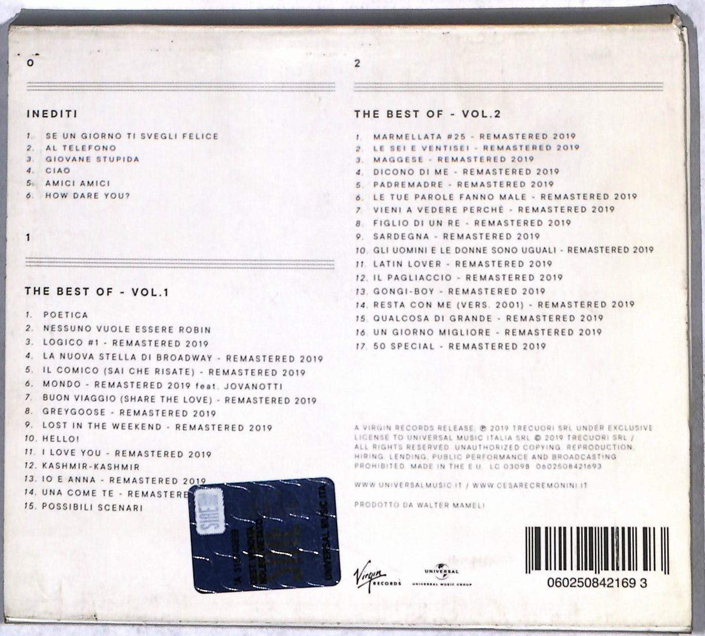 EBOND Cesare Cremonini - Cremonini 2C2C The Best Of CD CB118168