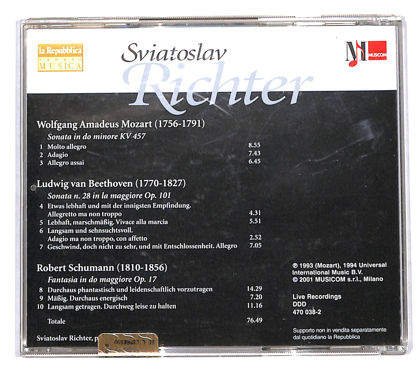 EBOND Sviatoslav Richter - Mozart - Beethoven - Schumann CD CB118413