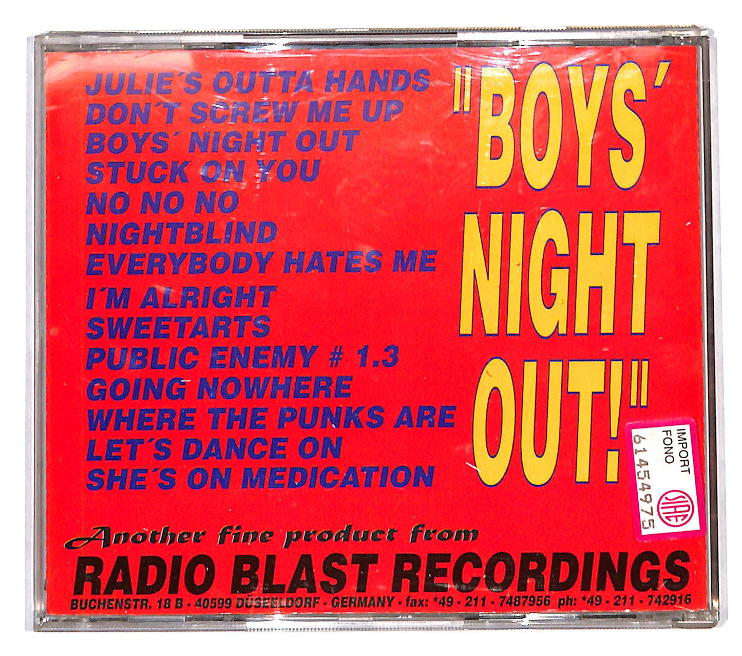 EBOND Sonic Dolls - Boys' Night Out CD CB118456
