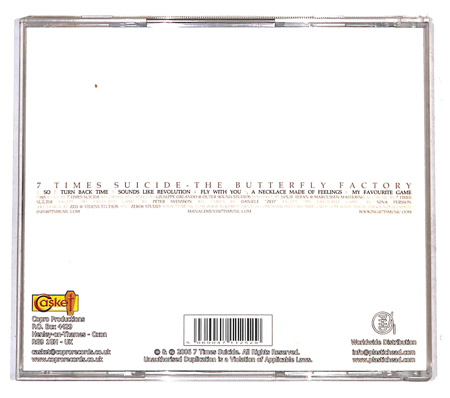 EBOND 7 Times Suicide - The Butterfly Factory CD CB118852