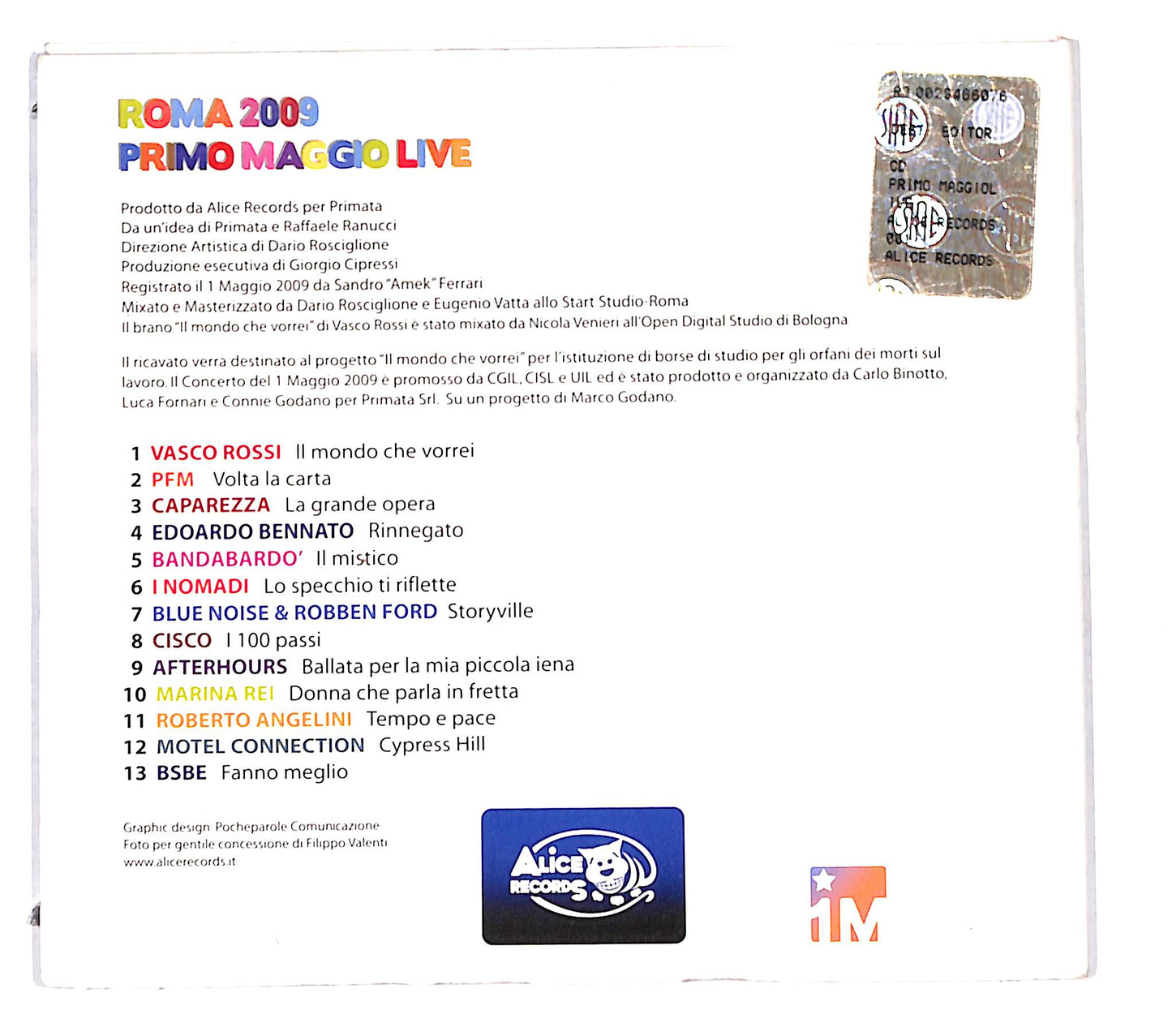 EBOND Various - Roma 2009 Primo Maggio Live DIGIPACK CD CB119102
