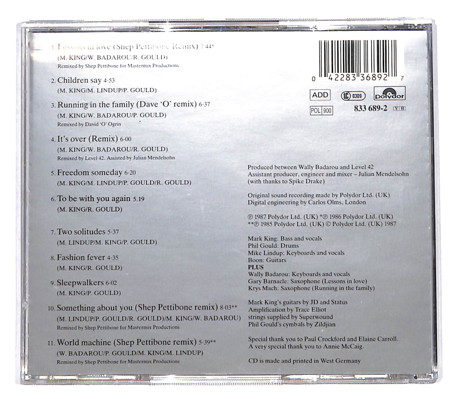 EBOND Level 42 - Running In The Family (Platinum Edition) CD CB119142