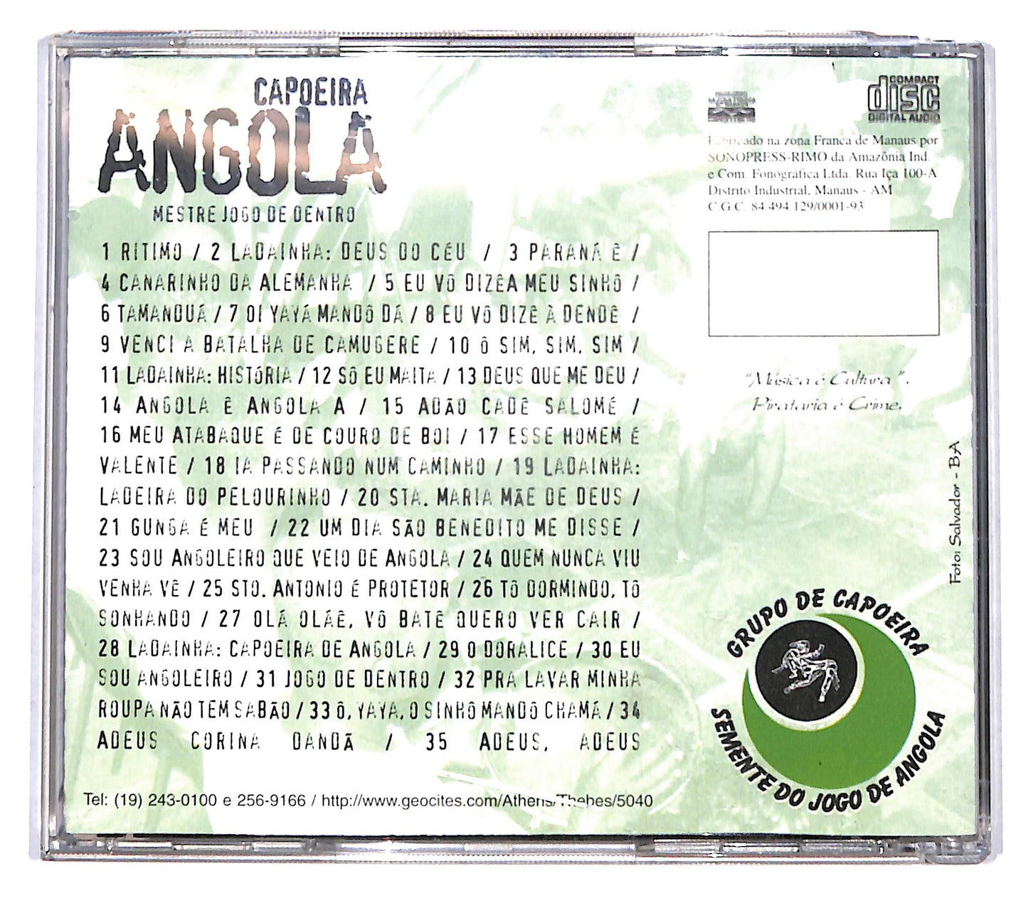EBOND Capoeira Angola - Mestre Jogo de dentro CD CB120132