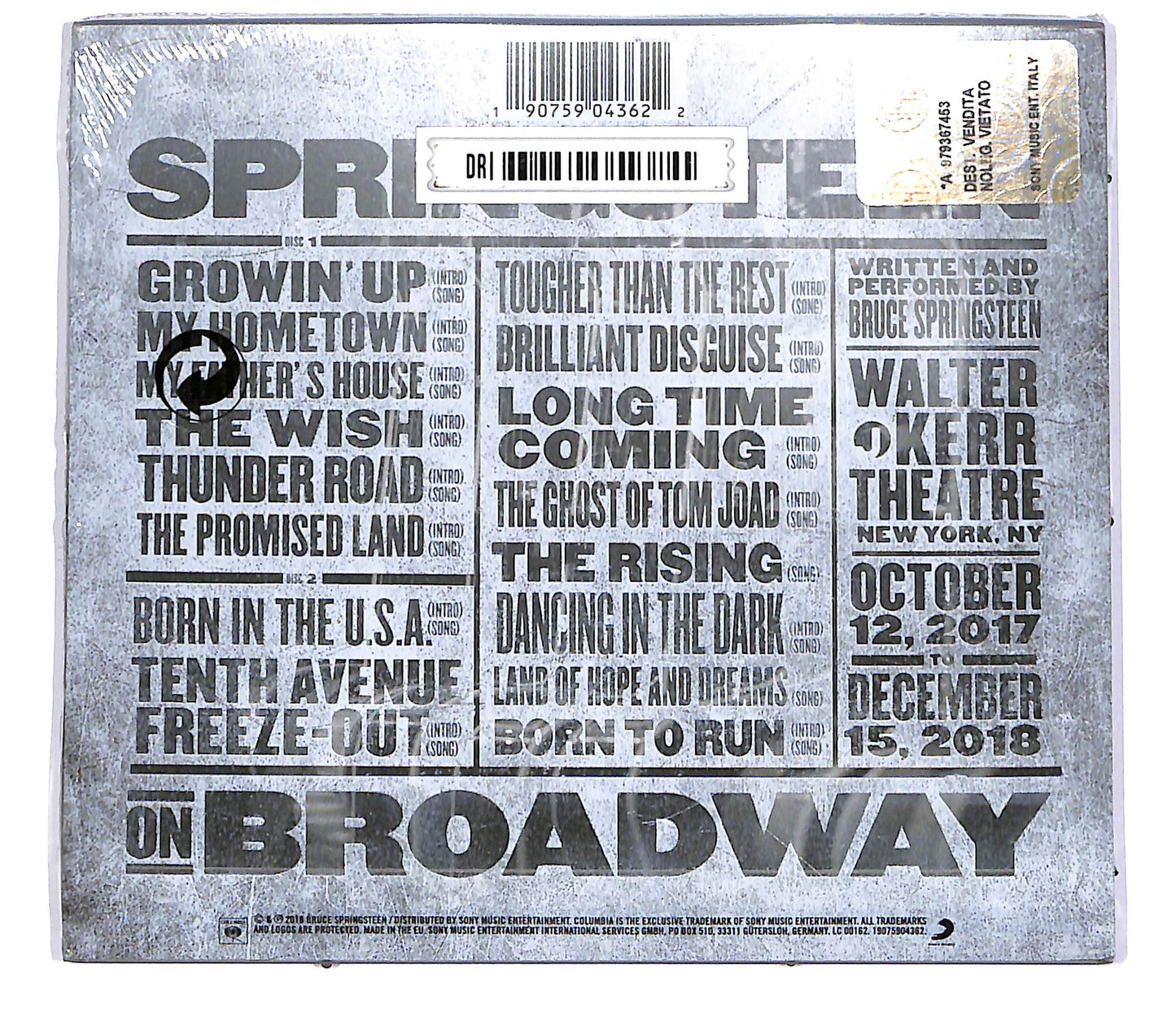 EBOND Bruce Springsteen - Springsteen On Broadway (2 dischi) CD CD042521