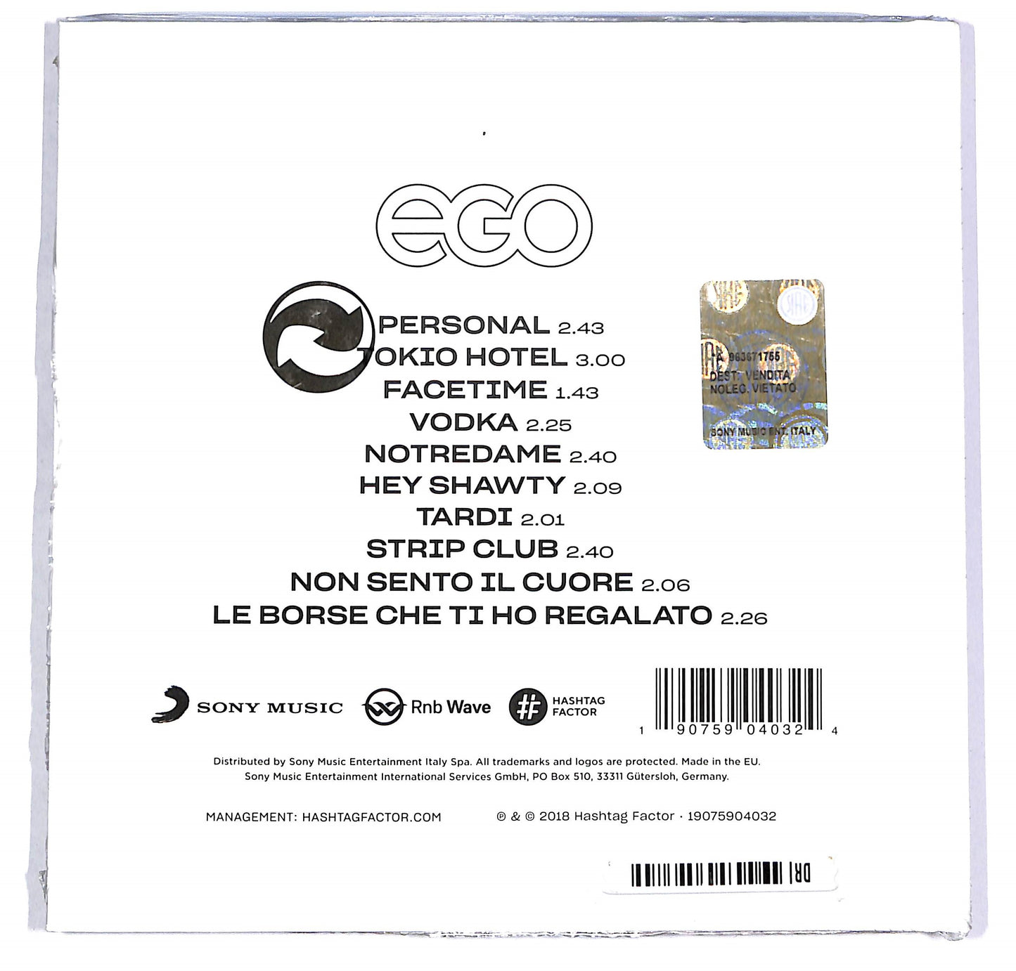 EBOND Biondo - Ego DIGIBOOK CD CD042533