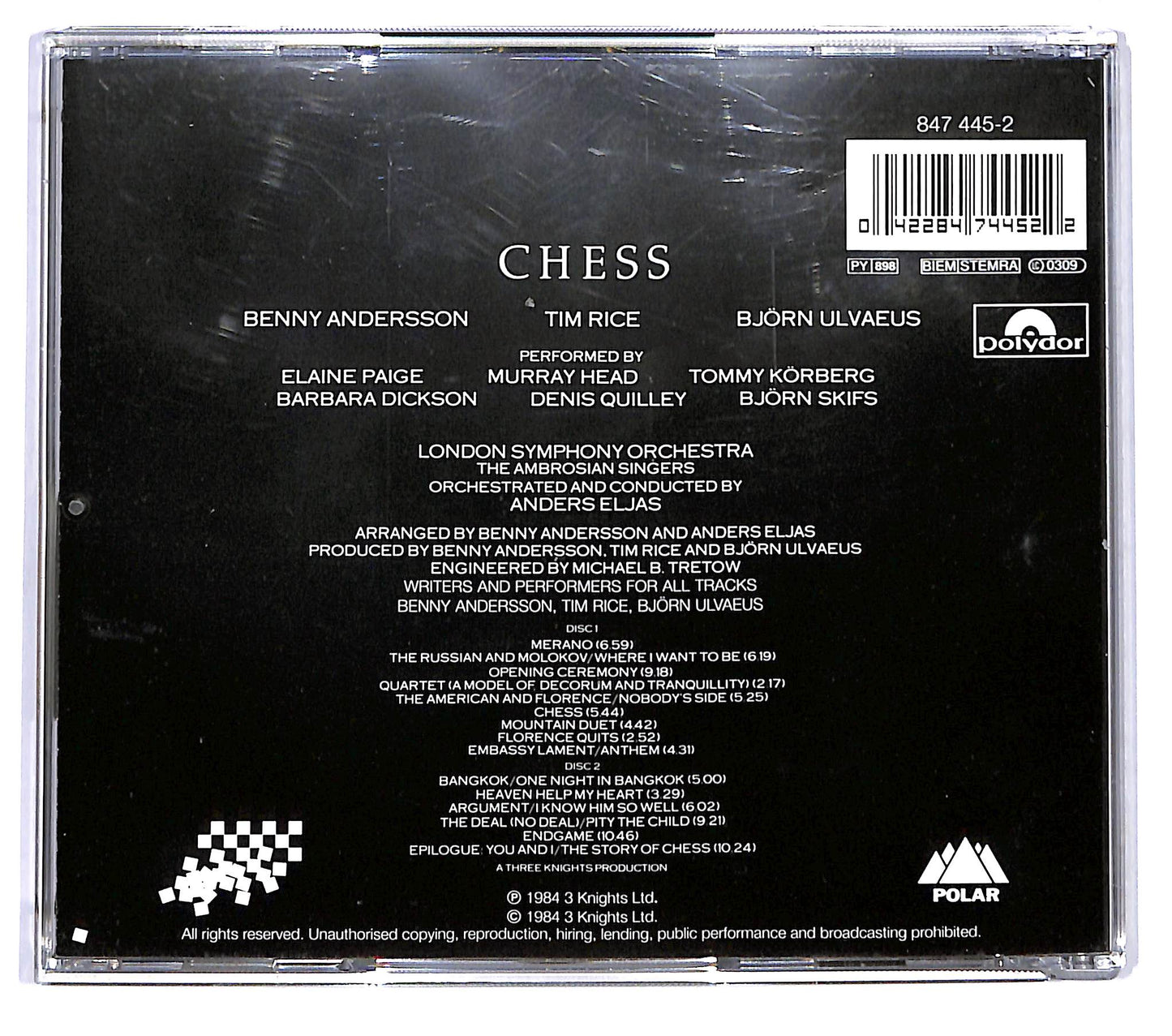 EBOND Benny Andersson , Tim Rice , Bjorn Ulvaeus - Chess CD CD043246
