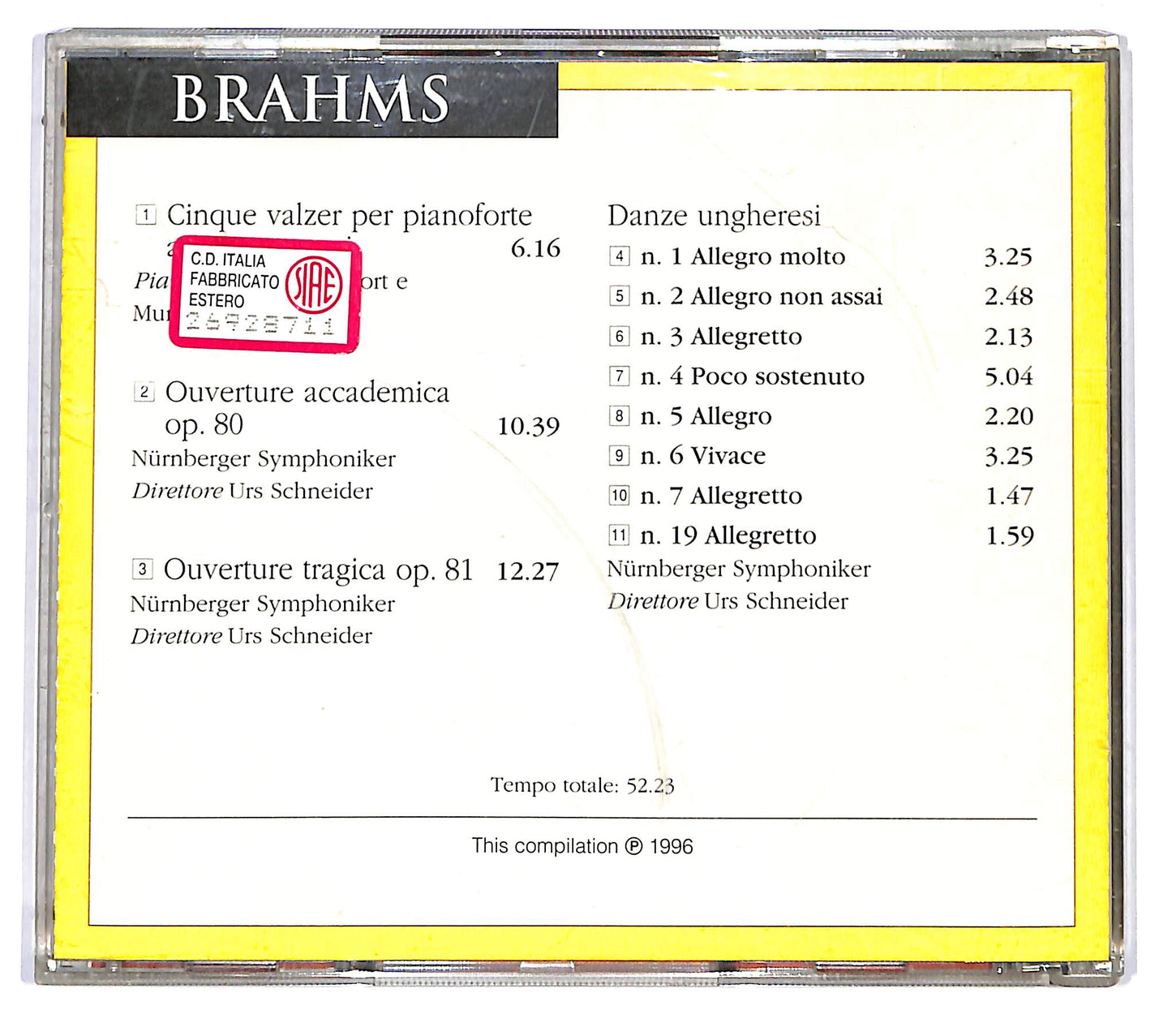 EBOND Brahms - Cinque Valzer Per Piano A 4 Mani EDITORIALE CD CD043249