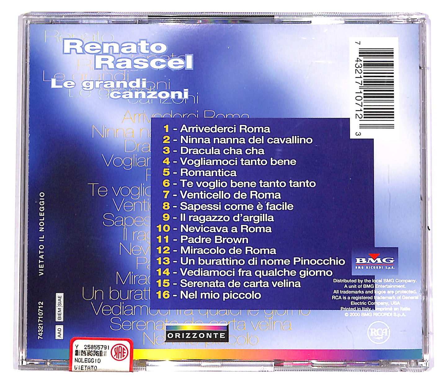 EBOND Renato Rascel - Le Grandi Canzoni CD CD046933