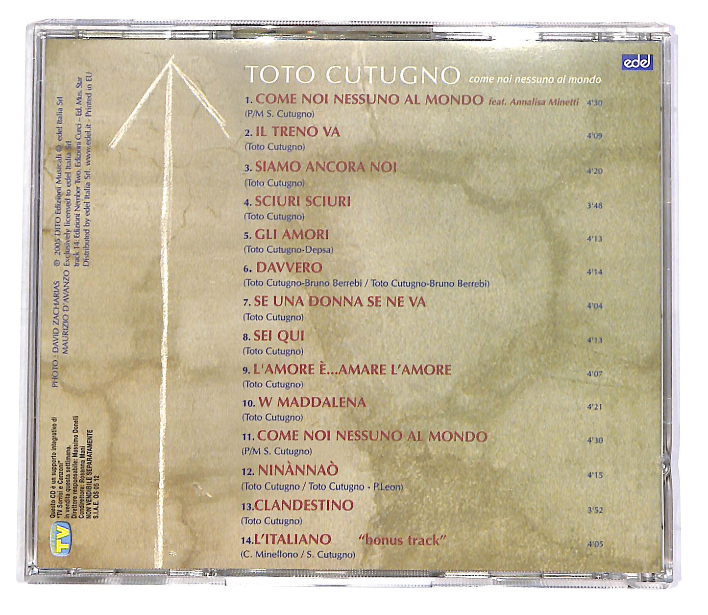 EBOND Toto Cutugno - Come Noi Nessuno Al Mondo EDITORIALE CD CD047004