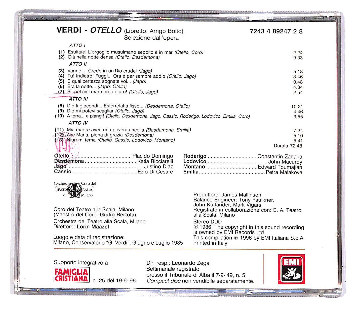 EBOND Verdi Otello - Le Pagine Piu Belle - Maazel EDITORIALE CD CD047047