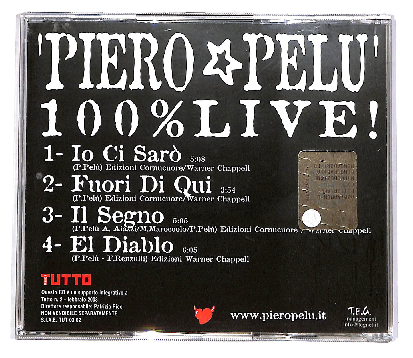 EBOND Piero Pelu - 100% live! CD CD047062