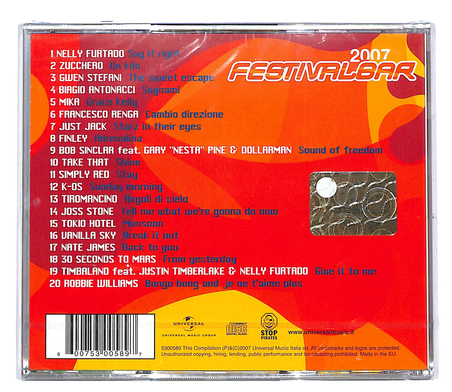 EBOND Various - Festivalbar 2007 - Compilation Rossa CD CD047903