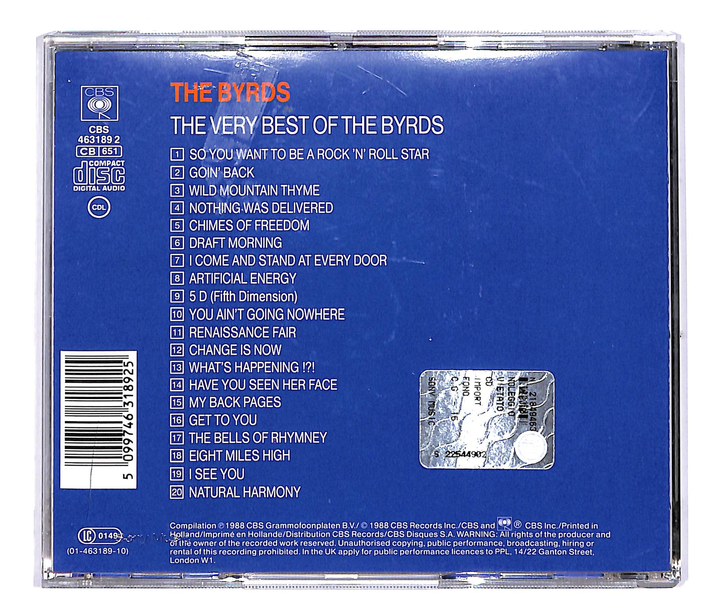 EBOND The Byrds - The Very Best Of The Byrds CD CD048457