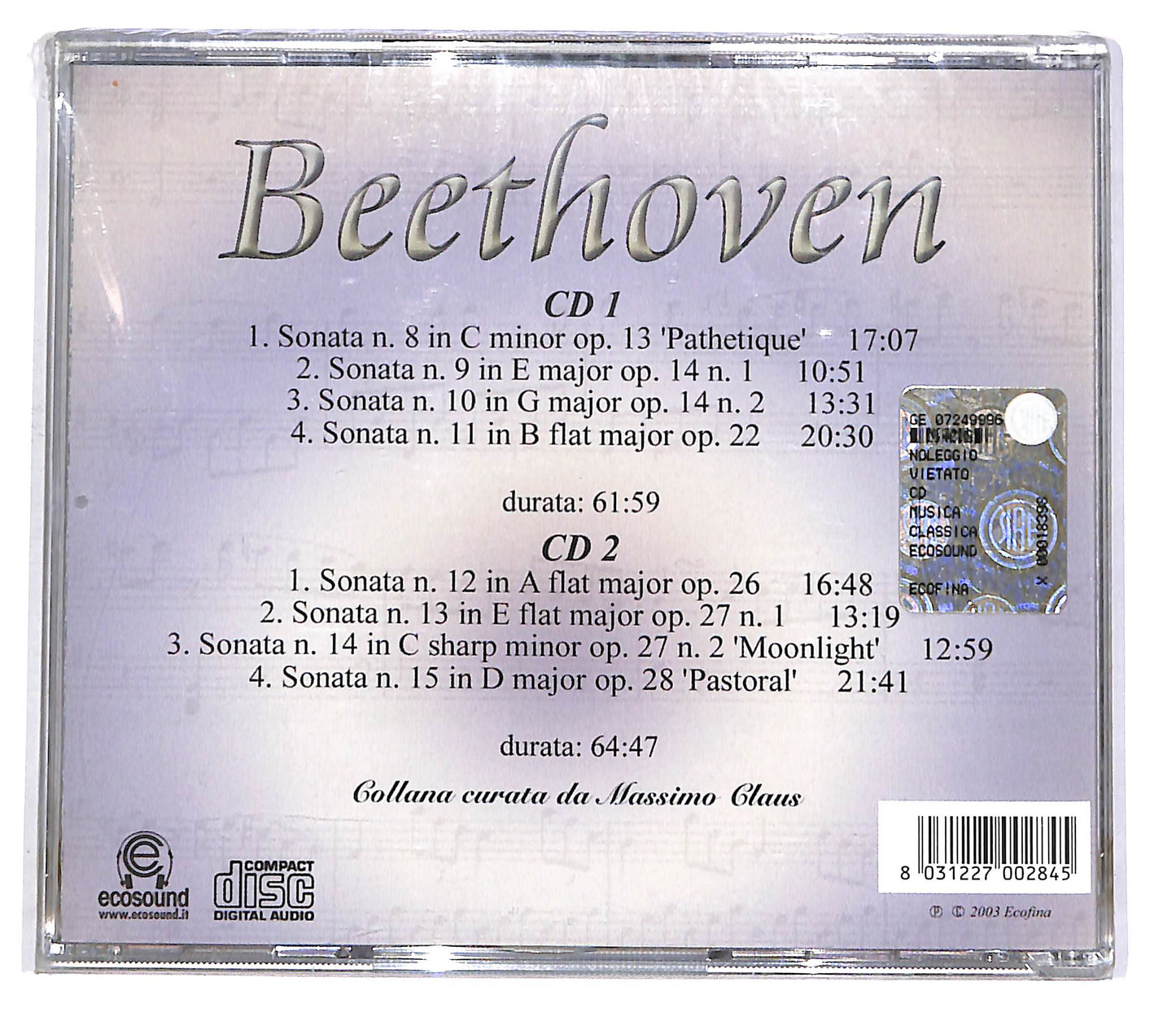 EBOND Beethoven - Le 32 Sonate Per Pianoforte Vol. 2 CD CD048514