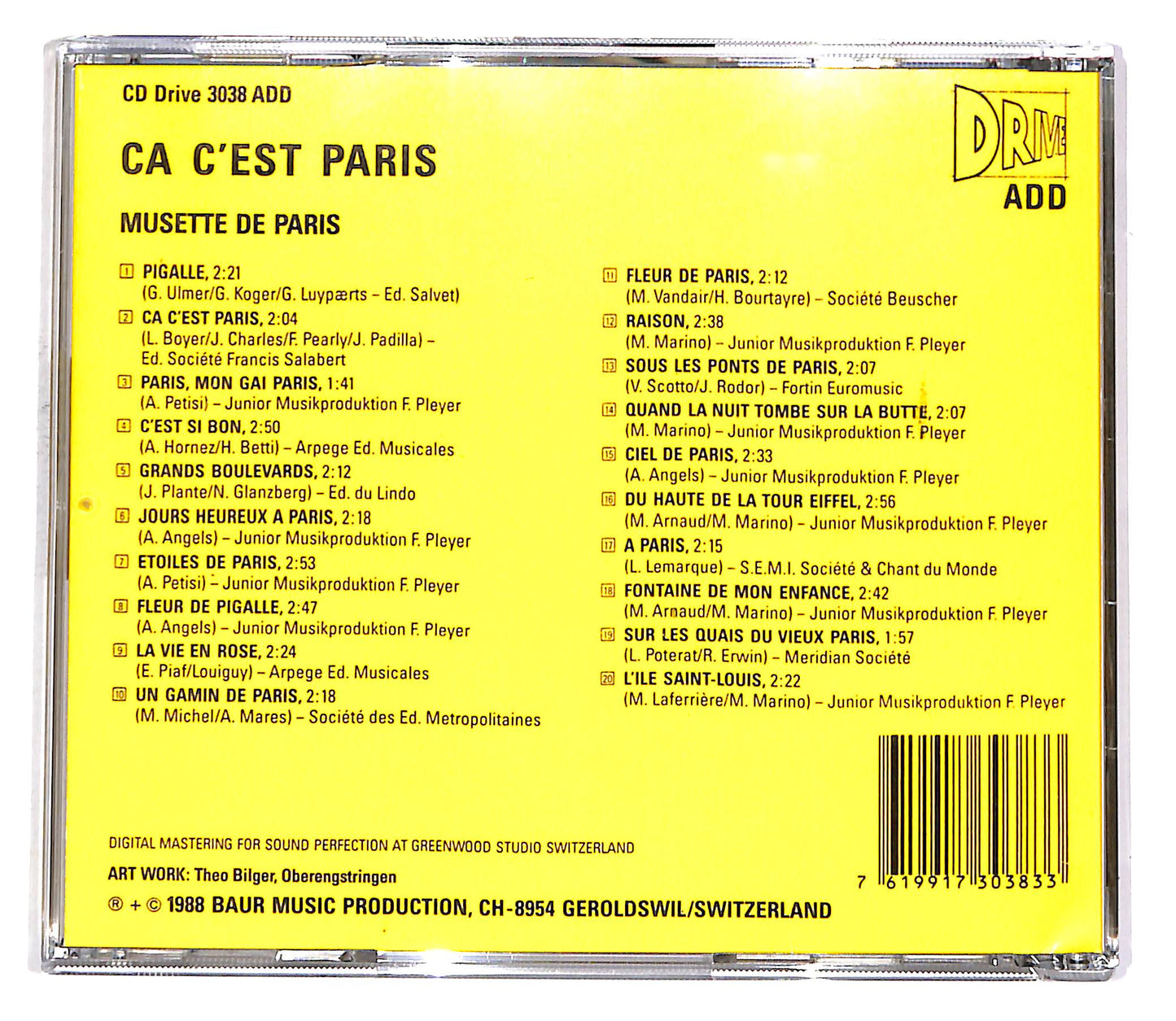 EBOND Various - Ca C'est Paris - Musette De Paris CD CD048541