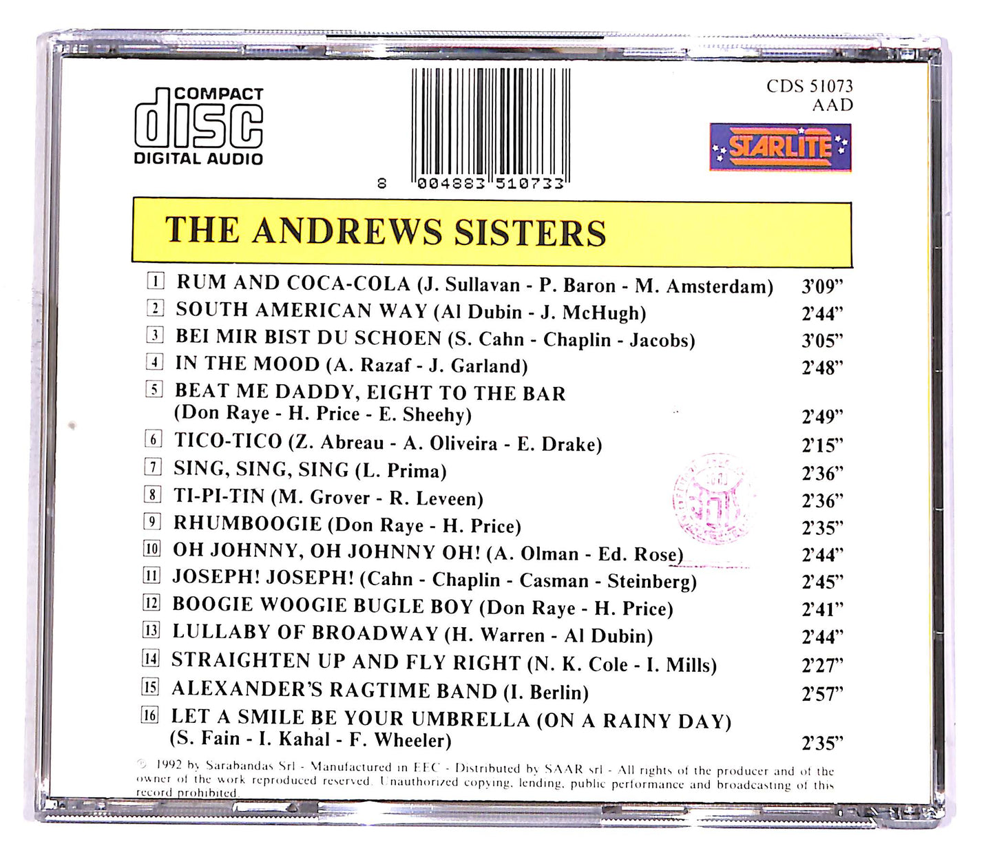 EBOND The Andrews Sisters - The Andrews Sisters CD CD048561